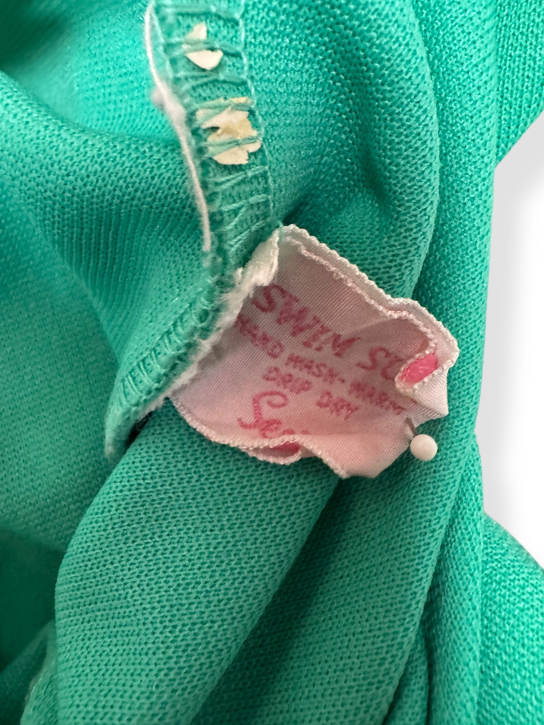 Tag of 1960s Green Sears Swimsuit M-L