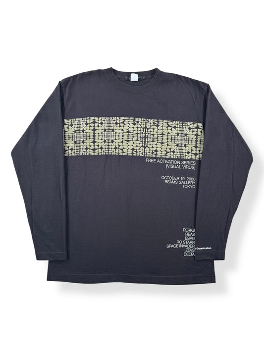 Front of Vintage Beams Gallery Long Sleeve Art Tee SZ L