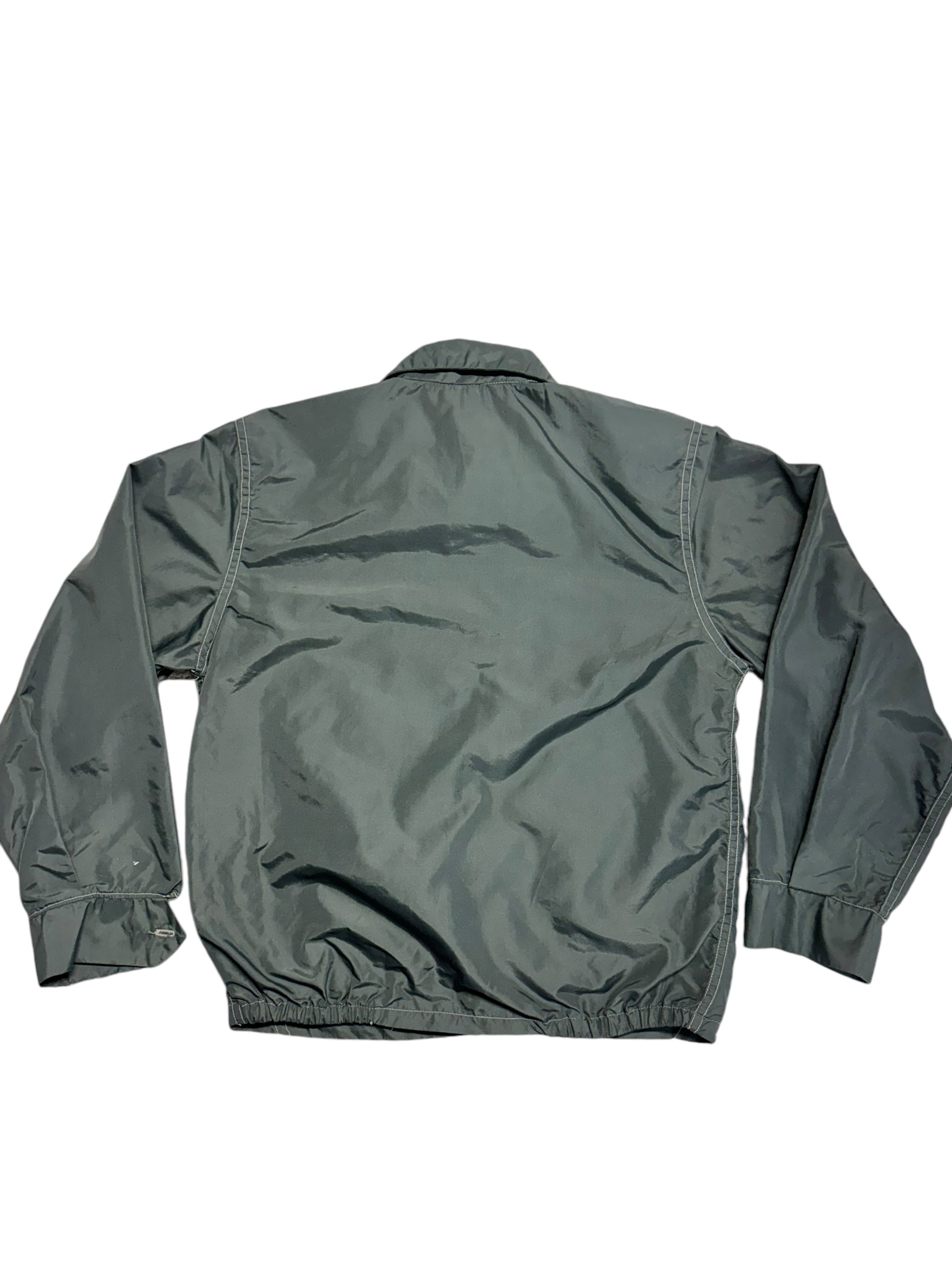 Back view of 1960s Grey Nylon Sportswear Jacket M