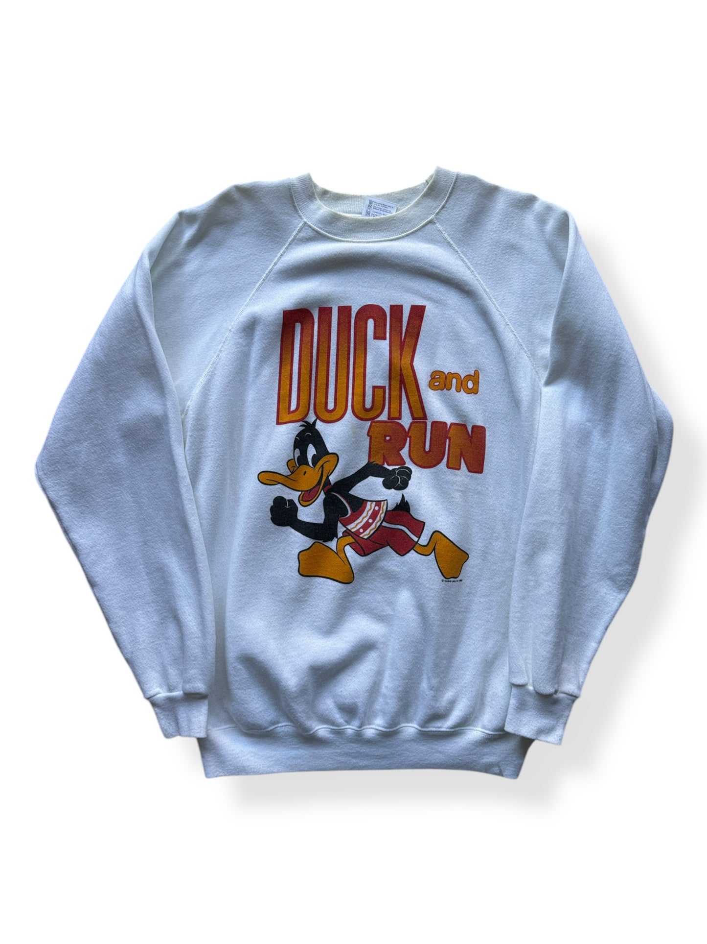 Front of Vintage Daffy Duck Duck & Run Sweatshirt SZ XL