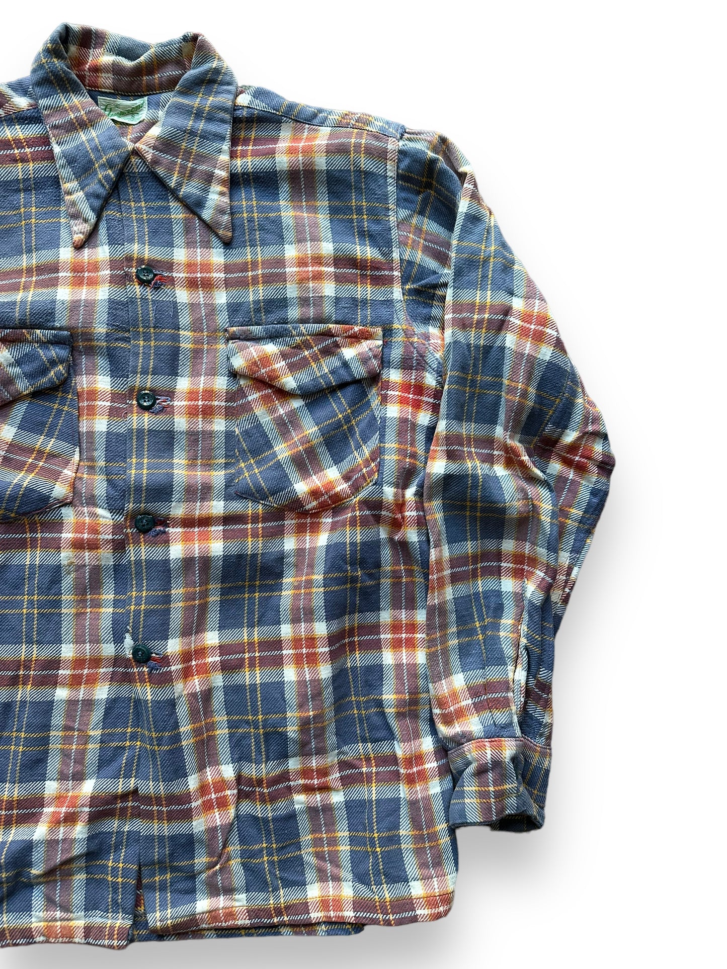 Front Left View of Vintage Guymont Cotton Flannel SZ M | Vintage Loop Collar Shirt Seattle | Barn Owl Vintage Seattle