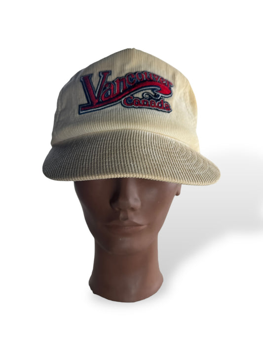 Front of Vintage Vancouver Canada Corduroy Hat SZ OSFA