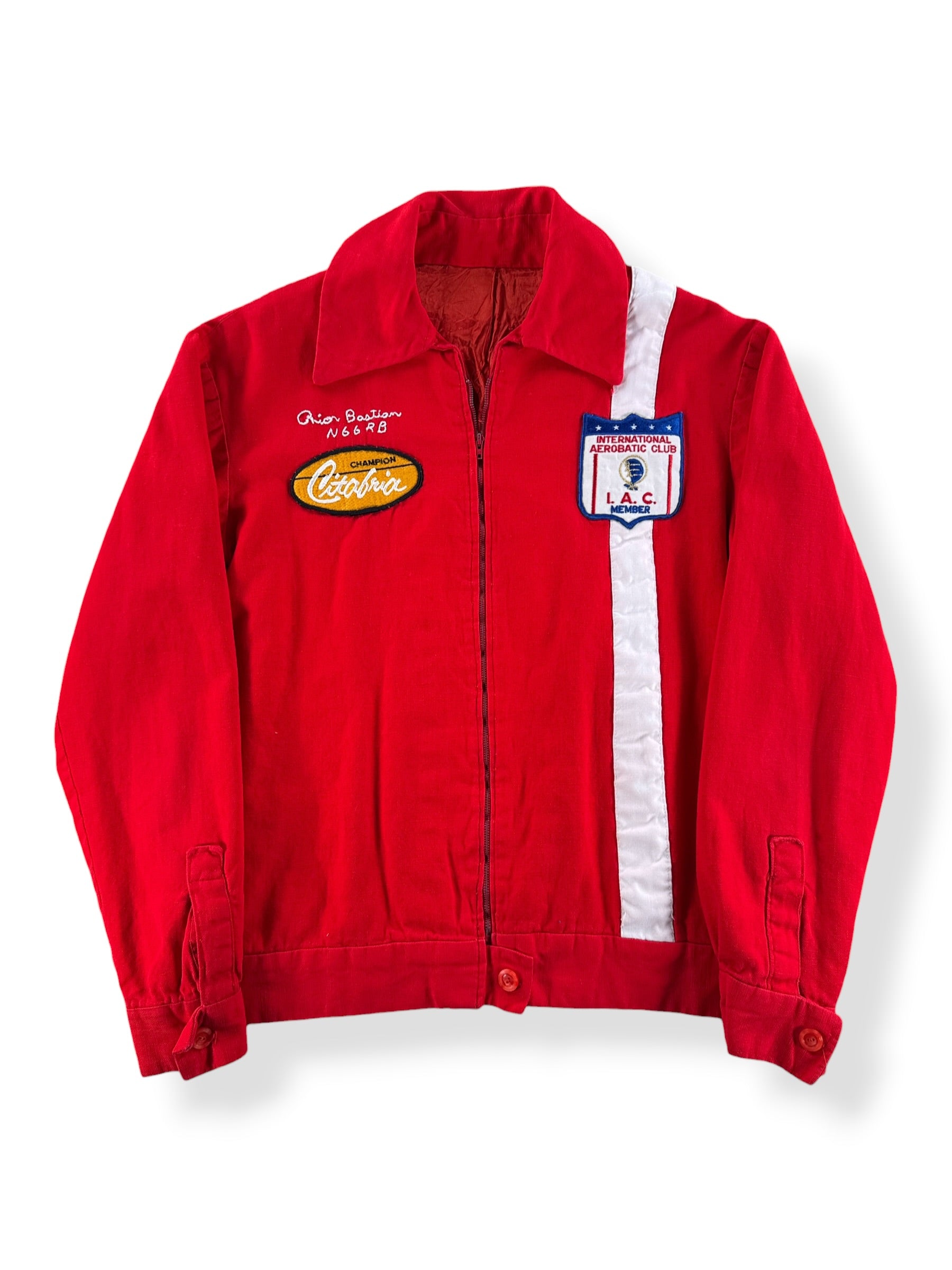 Front of Vintage International Aerobatic Club Patched Jacket SZ S/M