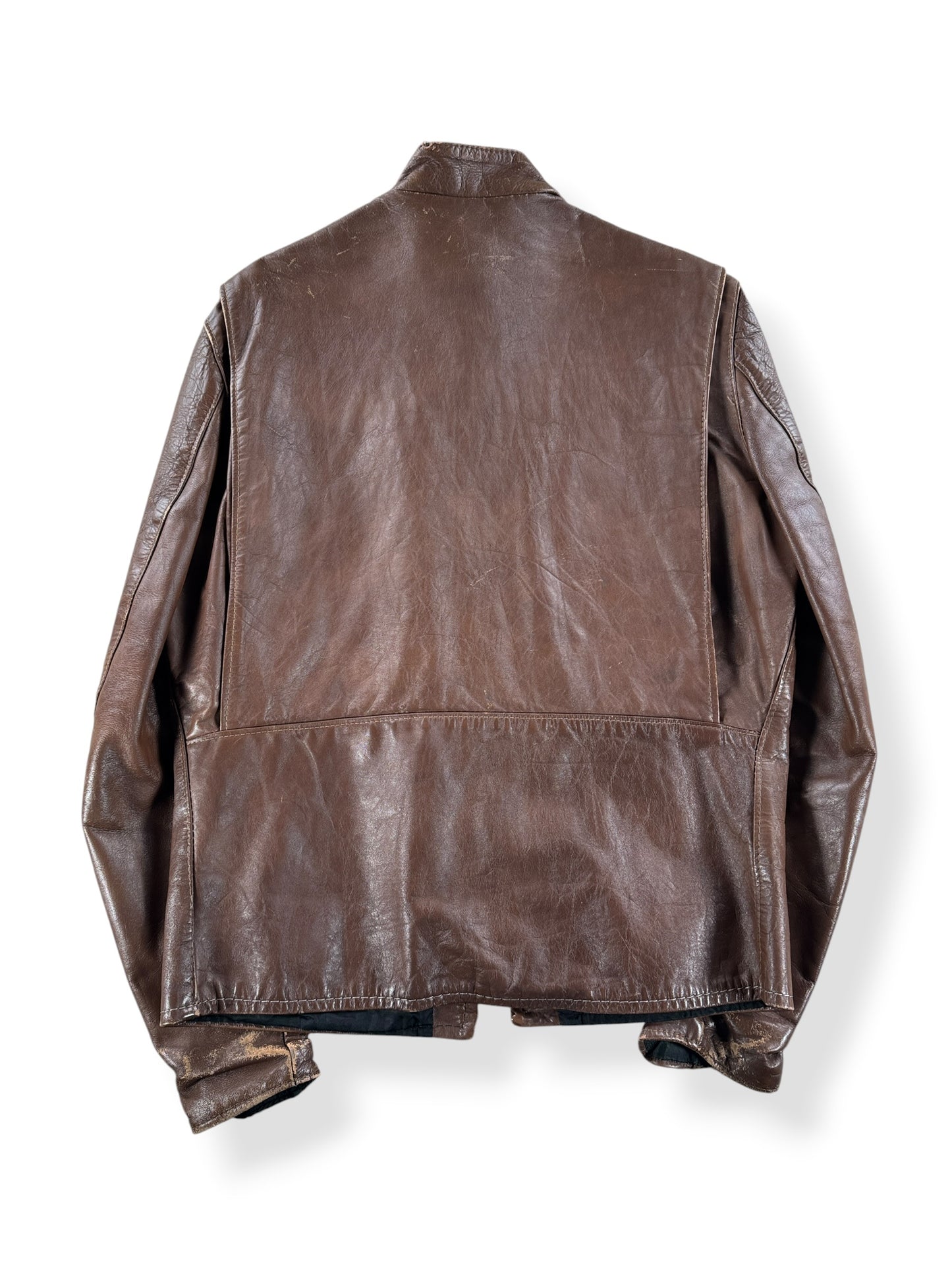 Back of Vintage Kehoe Cafe Racer Style Leather Jacket SZ M