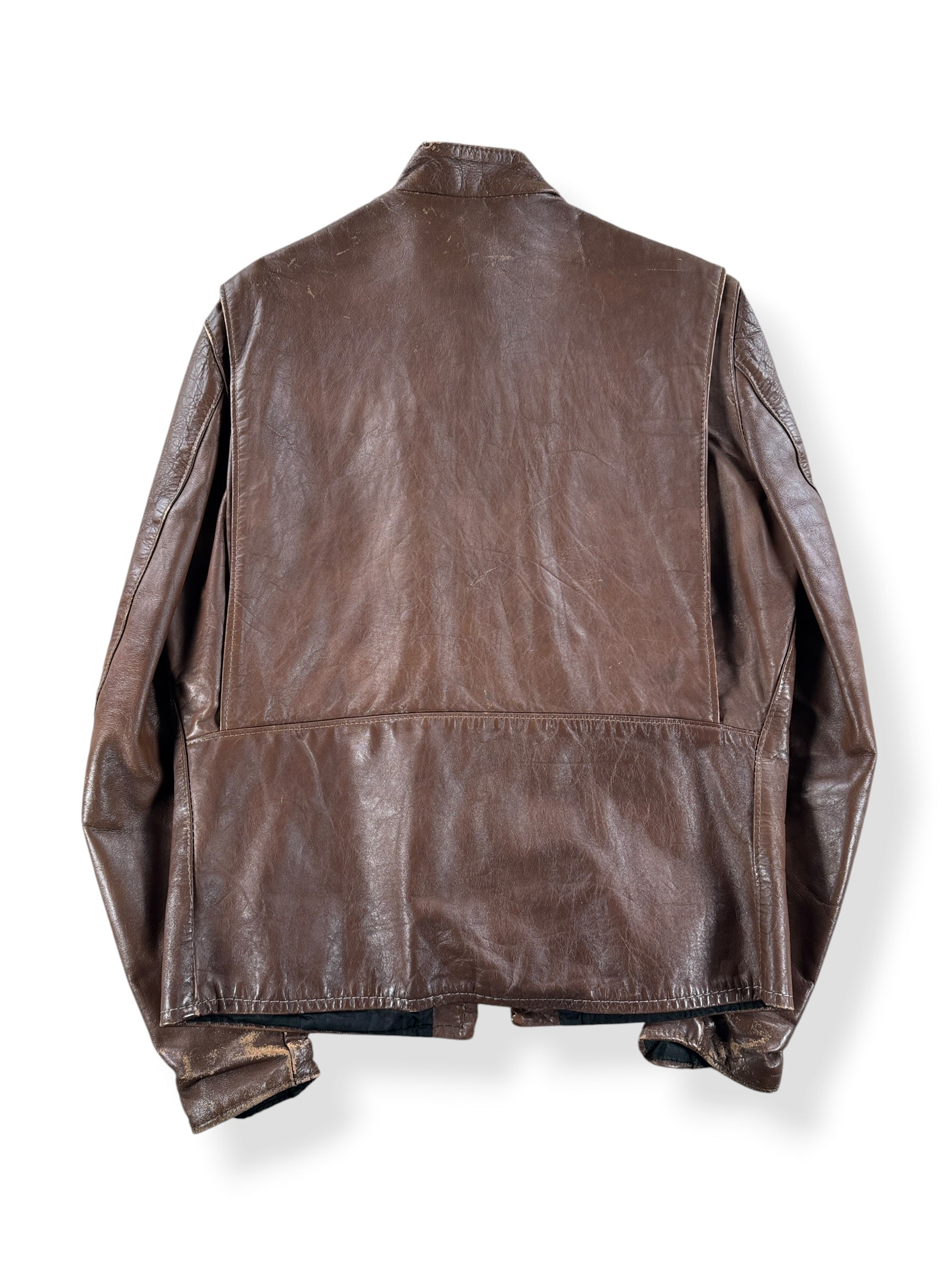 Back of Vintage Kehoe Cafe Racer Style Leather Jacket SZ M