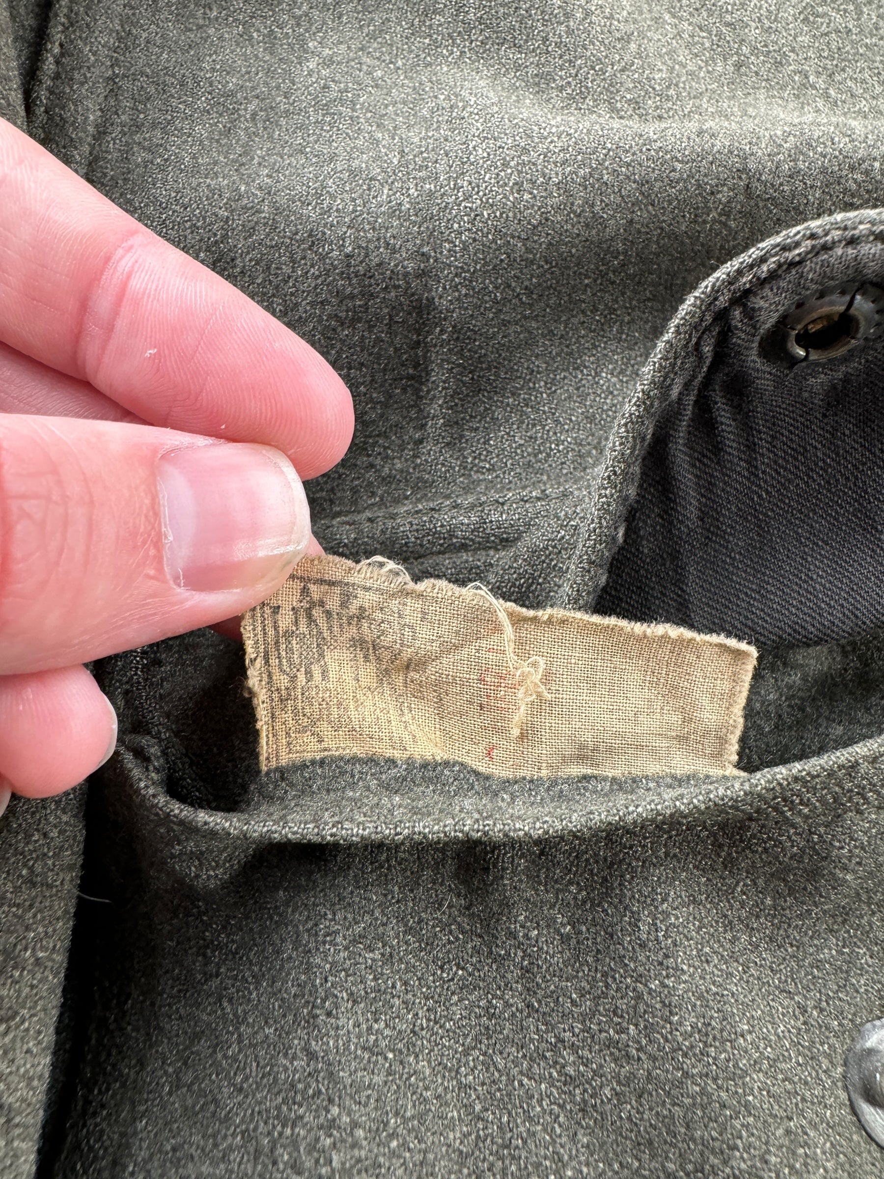 Union Tag on Vintage 60’s Filson Green Wool Mackinaw Jacket W/ Repairs SZ L