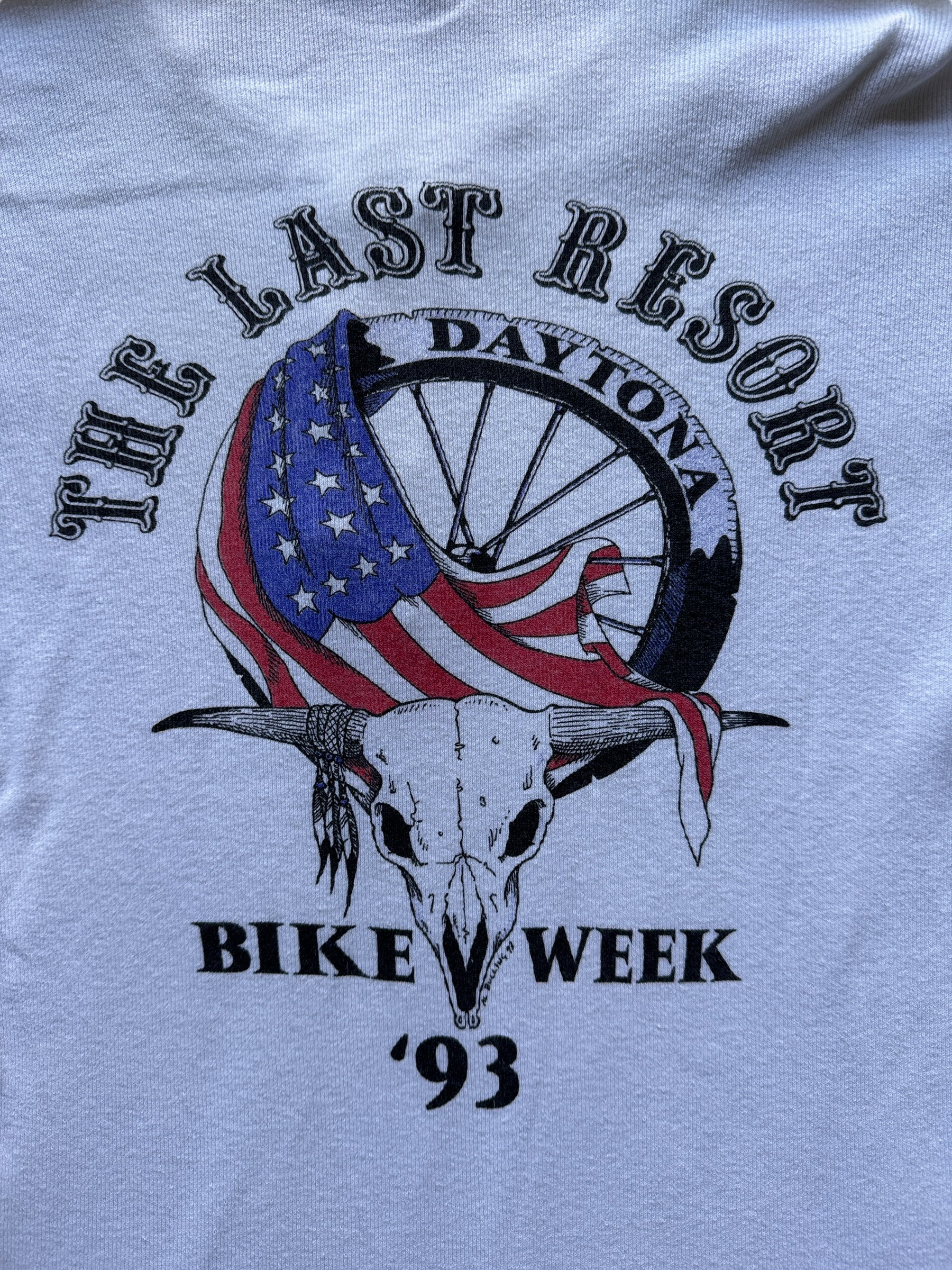 Back Graphic of Vintage Daytona Bike Week Henley SZ L