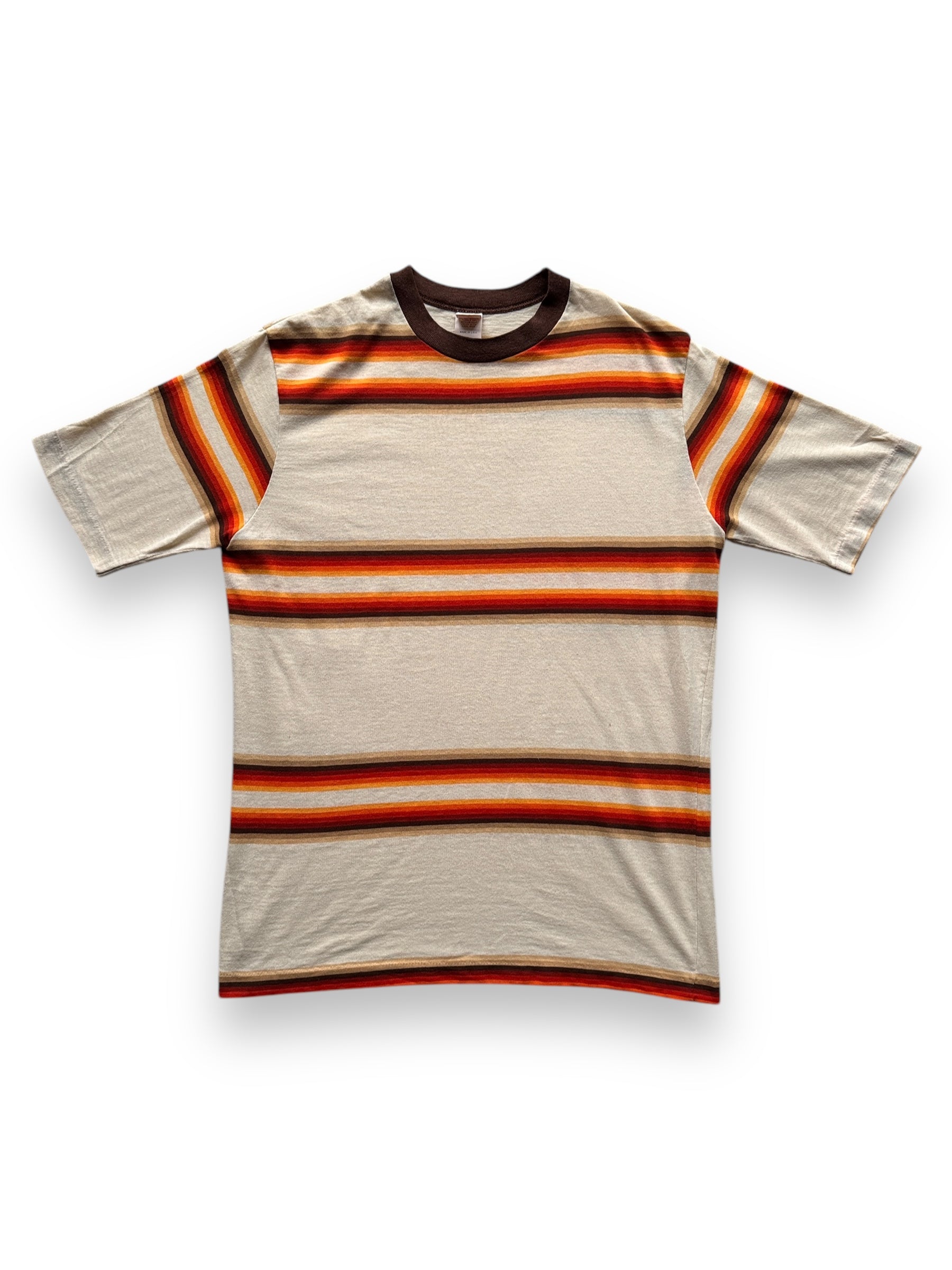 front of Vintage 70s Jantzen Striped Cotton Tee Size M