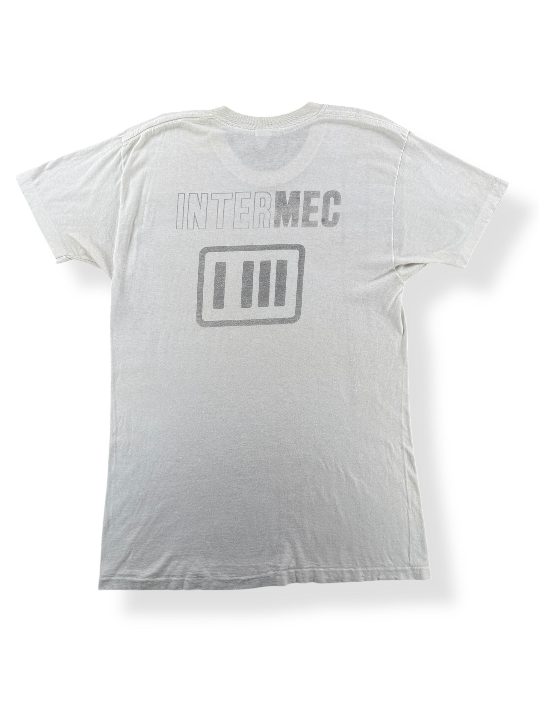 Back of Vintage Waterprint Intermec Tee SZ L (Fits M)