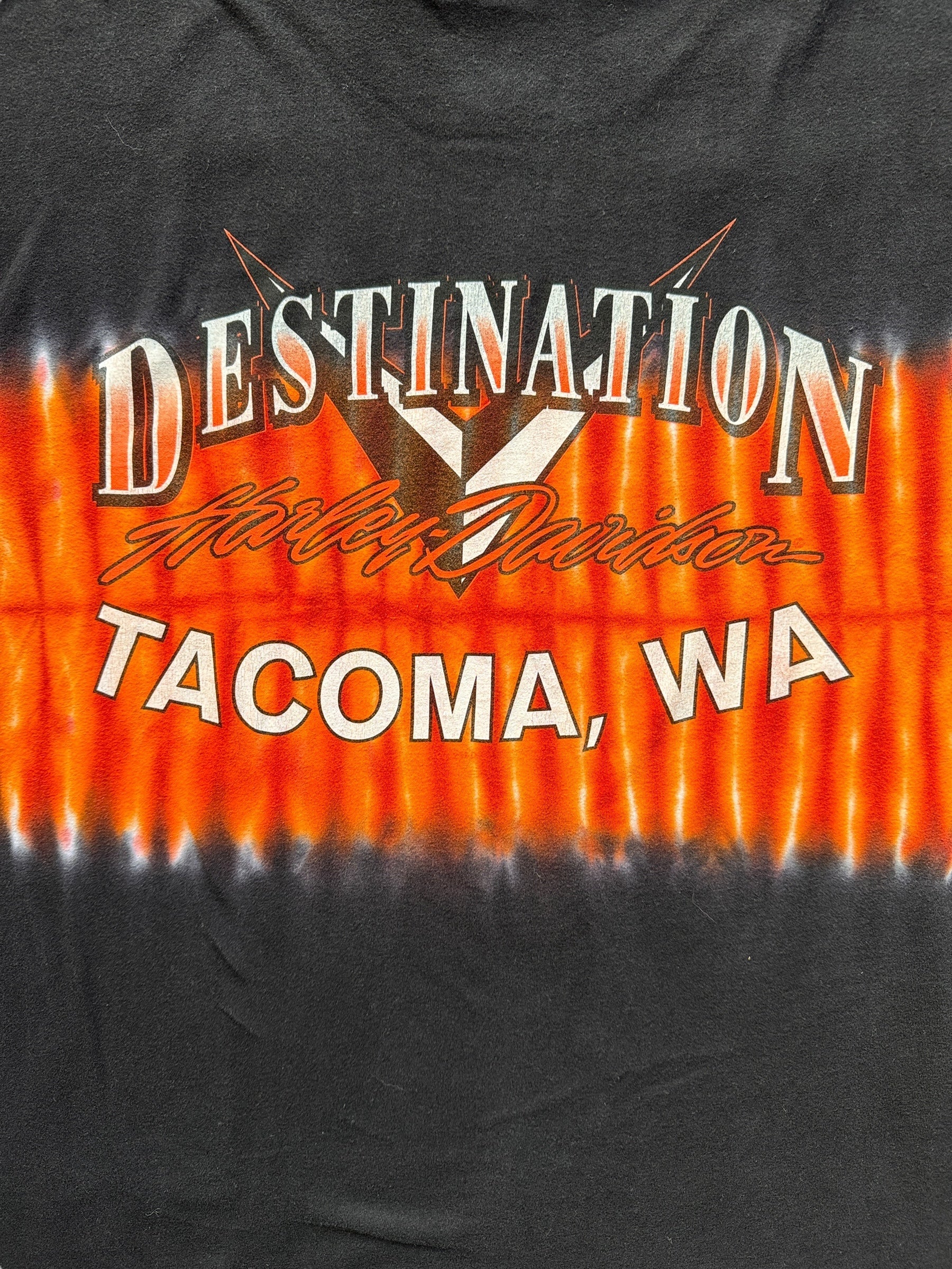 Back of Tacoma Harley Davidson Tee SZ L