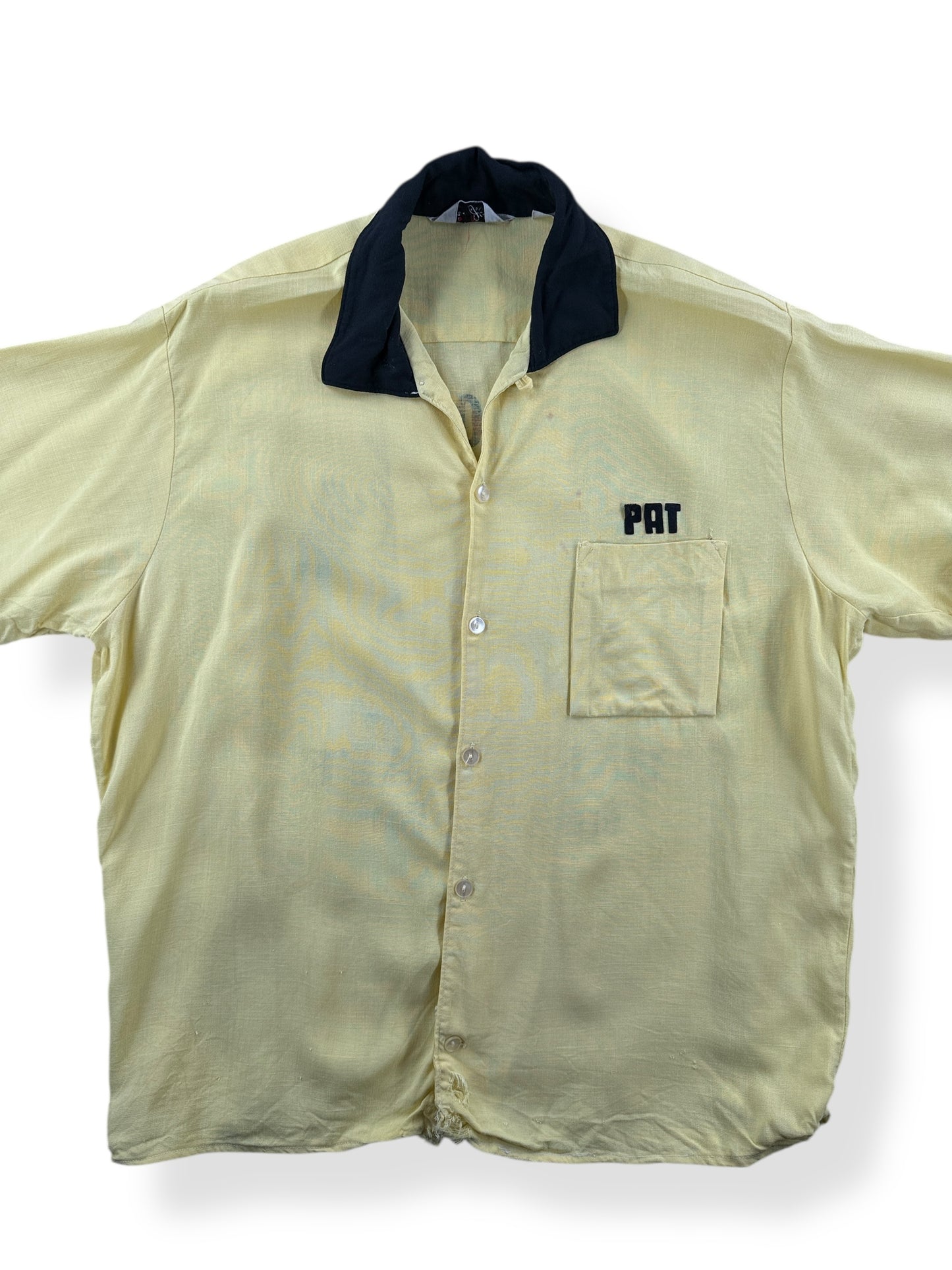 Front Close Up of Vintage Hanks North Side Bowling Shirt SZ L