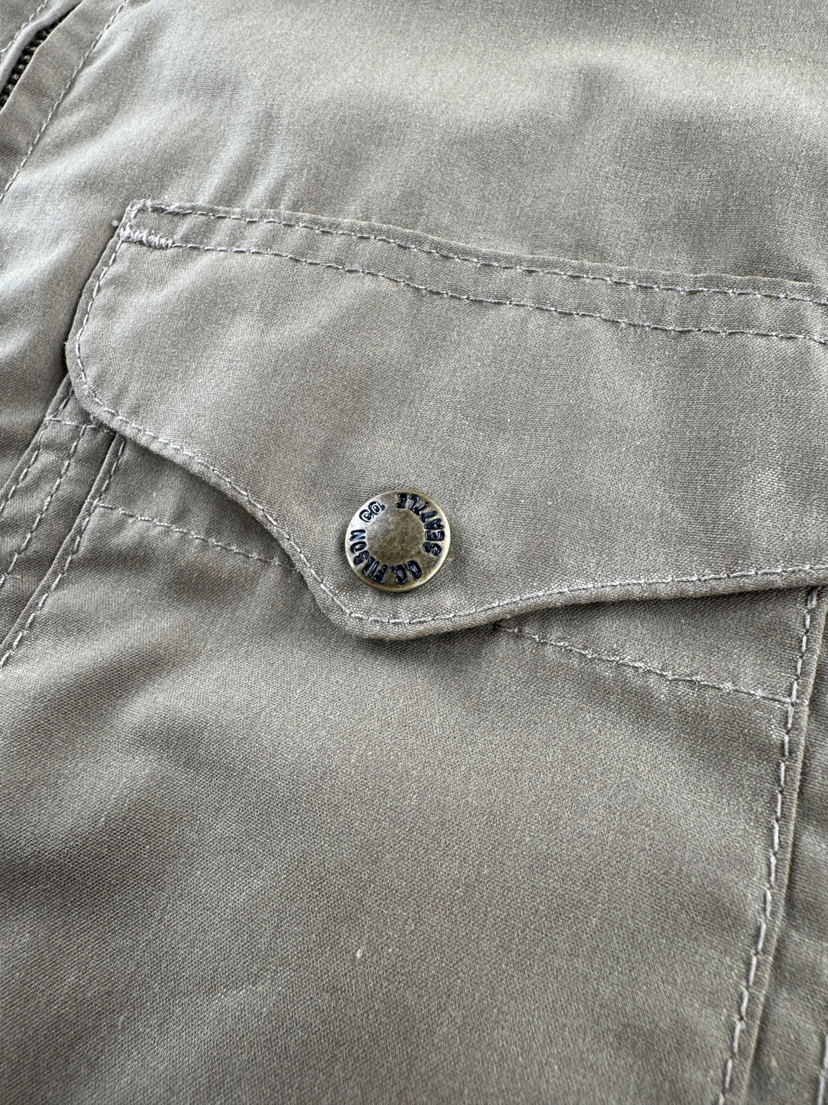 Button on Filson 2nd Style 10450 Cover Cloth Bomber Jacket SZ S