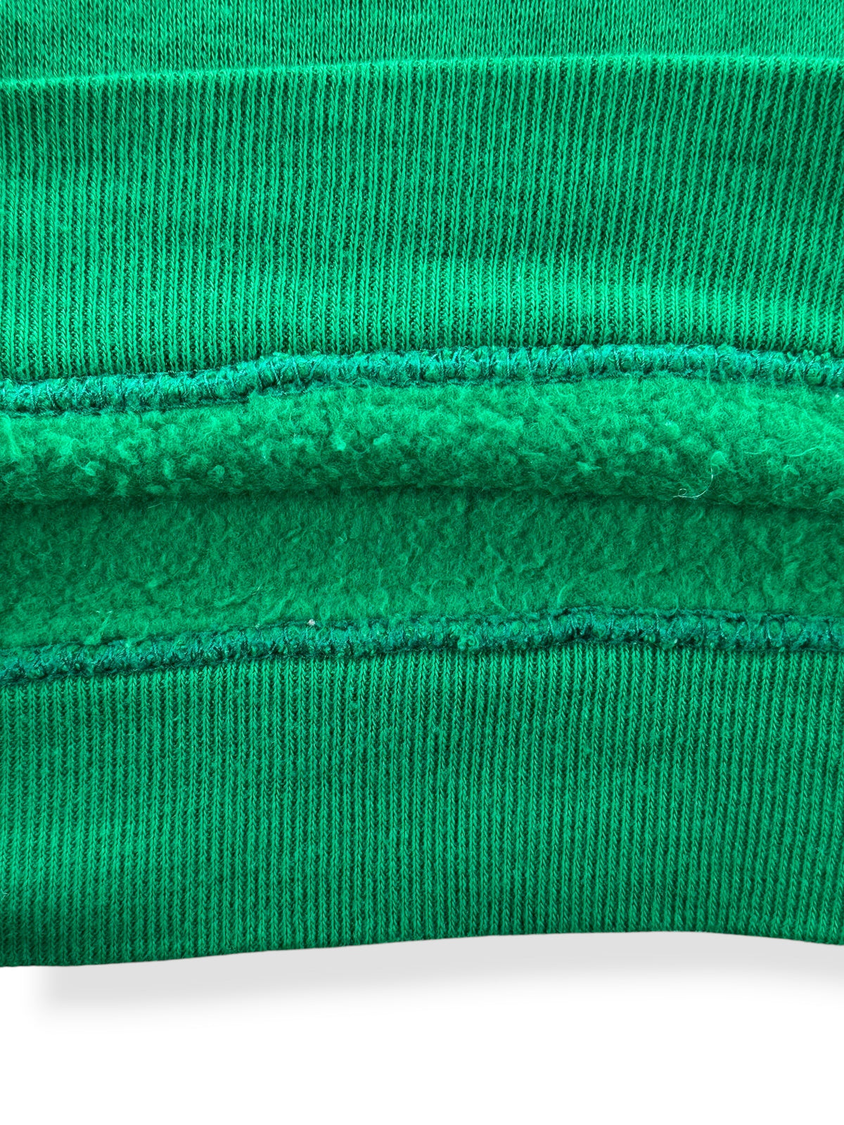 Hem stitching on Vintage 60s Green Crewneck SZ XS