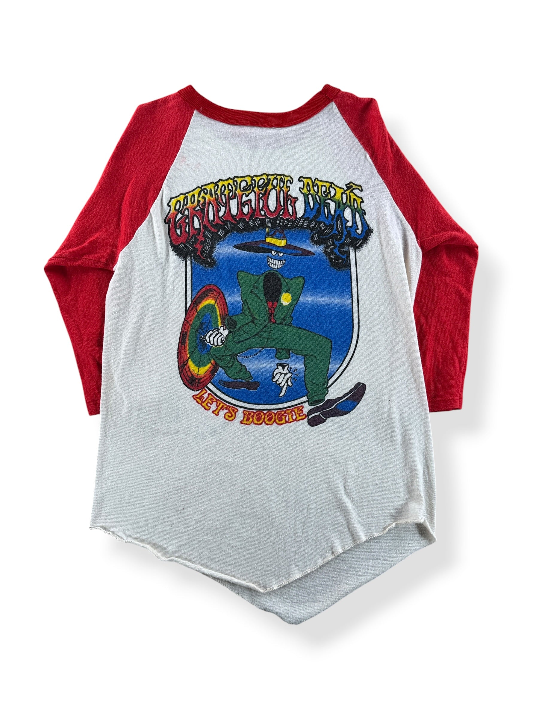 Back of Vintage Grateful Dead Let's Boogie Parking Lot Boot Raglan Tee SZ S