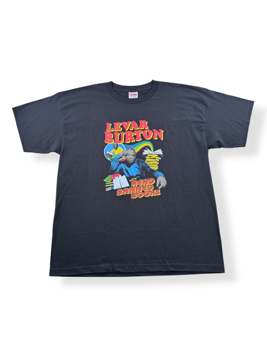 Front of Vintage Levar Burton Read Banned Books Tee SZ XXL
