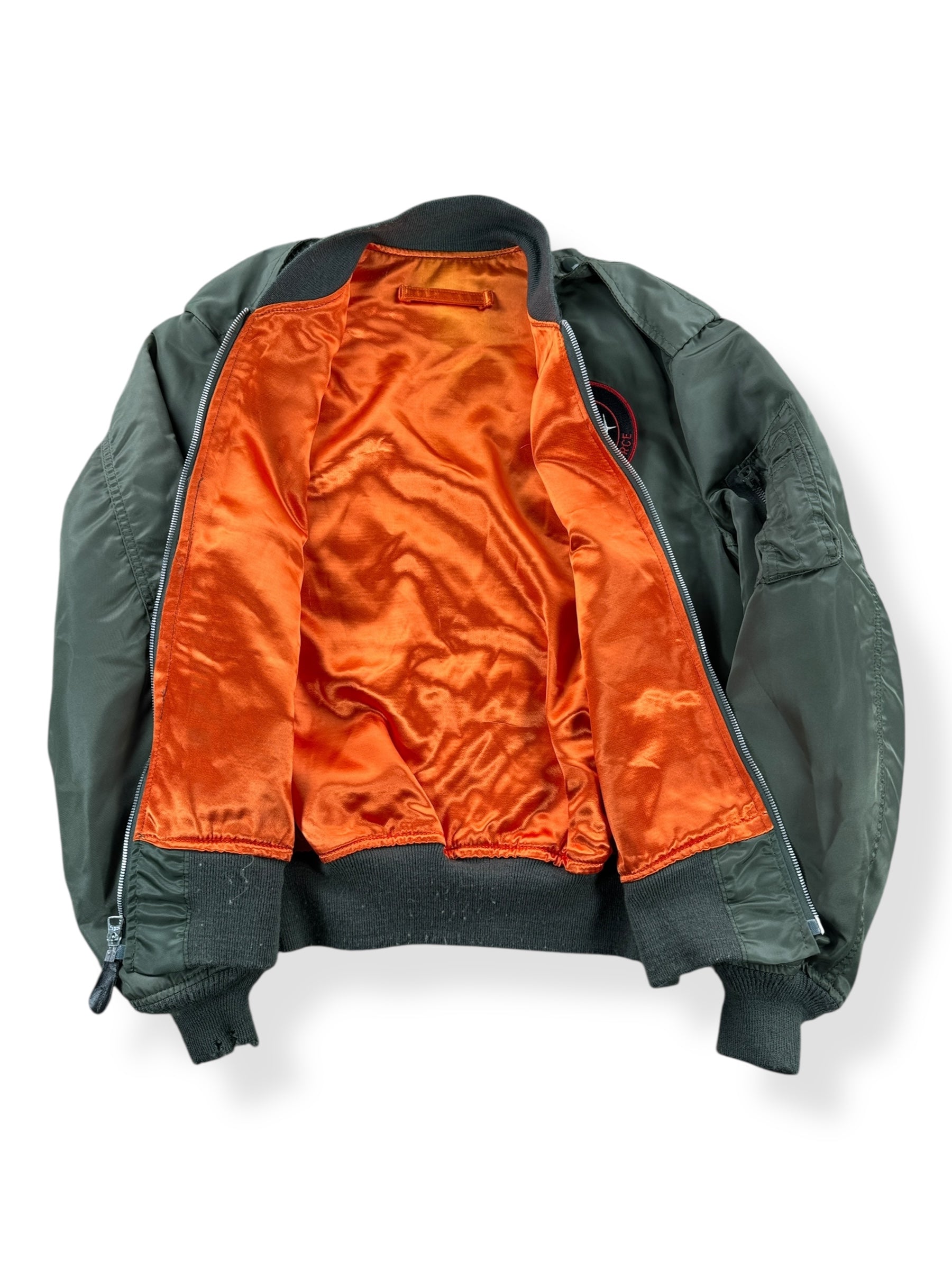 Inside of Vintage L-28 B-2 Bomber Jacket SZ M