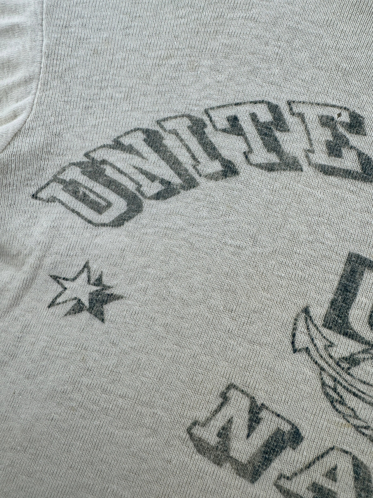 Front graphic on Vintage 1940s US Navy Waterprint Tee SZ M
