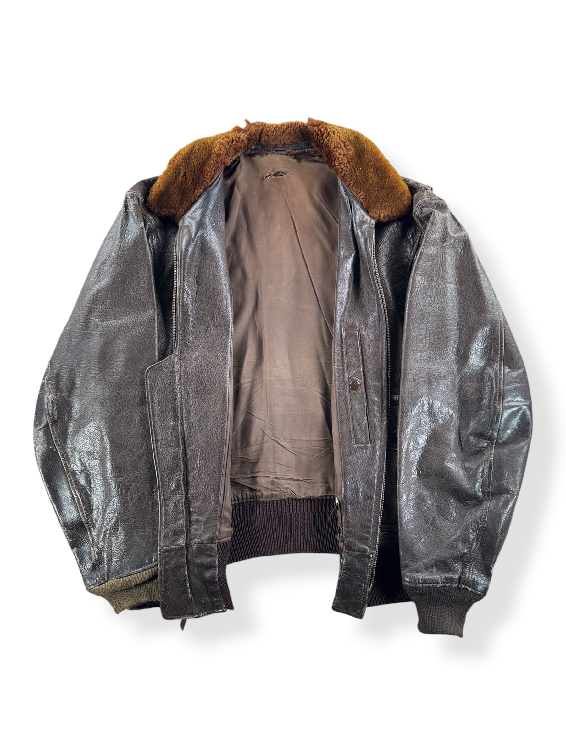 Inside of Vintage Leather M422 Flight Jacket SZ L AS IS