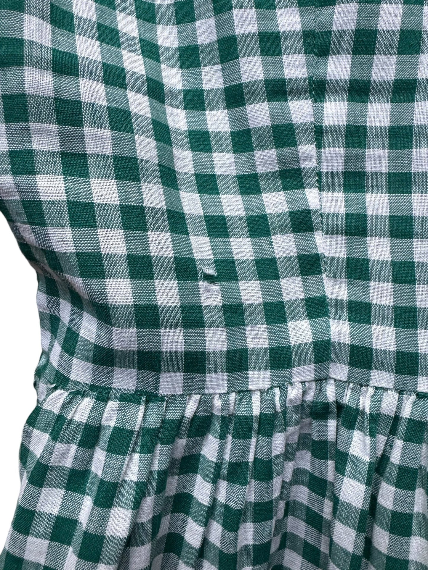 Small hole 1940s Penney's Plaid Cotton Frock S