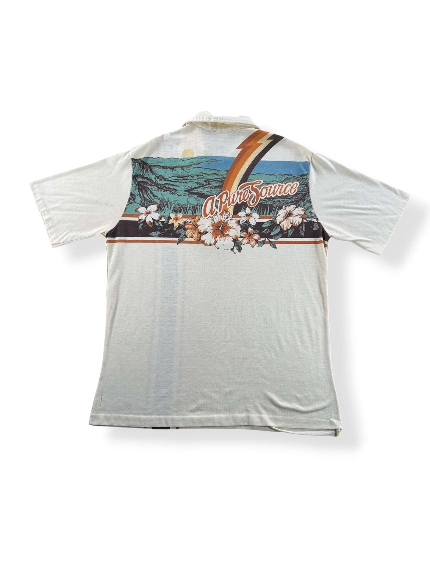 Back of Vintage 70s Surf Polo Tee SZ L