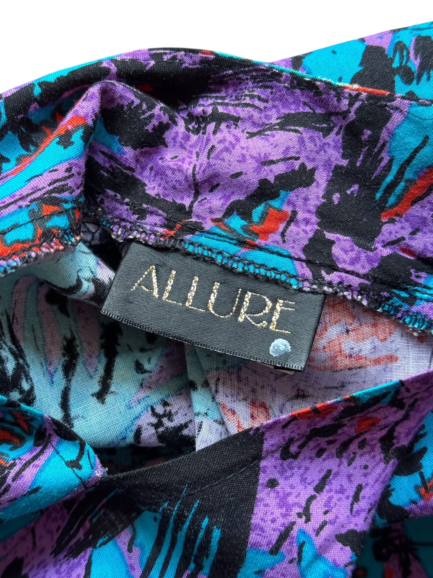 Tag on Vintage 80s Paint Splash Peplum Dress SZ 7