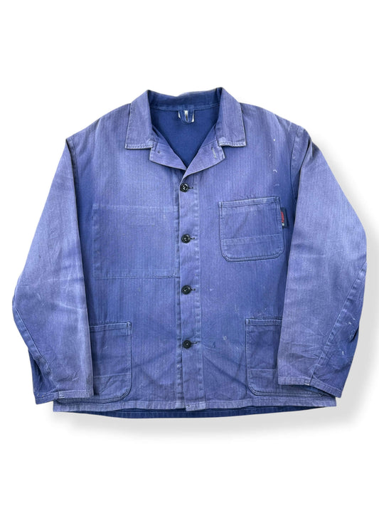 Front of Vintage Pionier Sunfaded French Chore Coat SZ XL