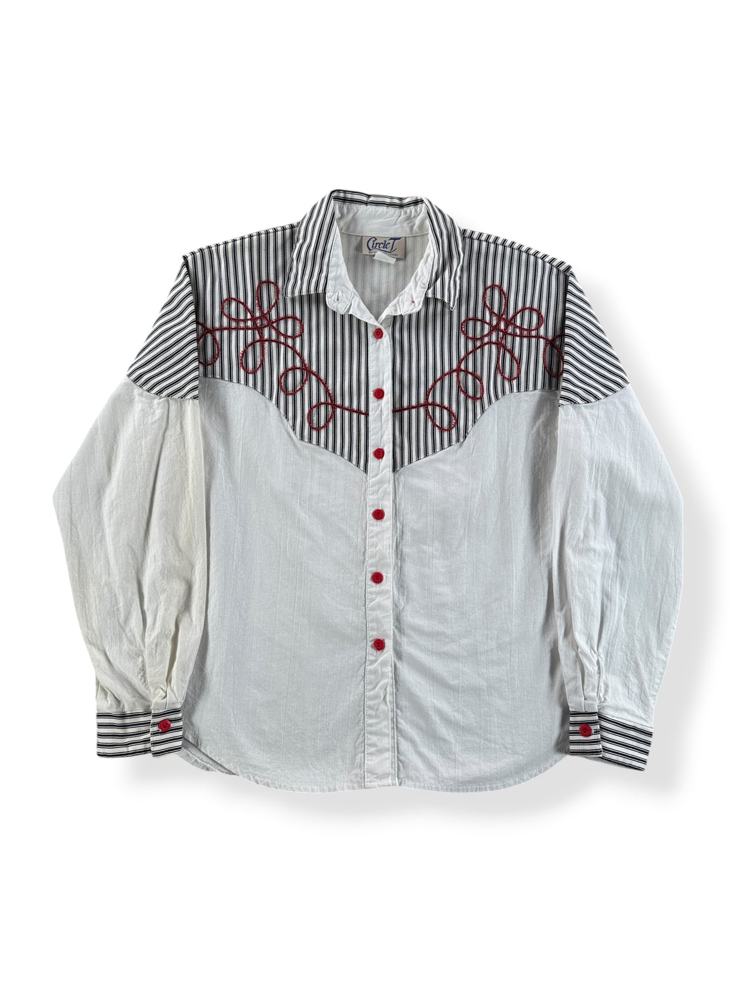 Front of Vintage Circle T Western Embroidered Top SZ L