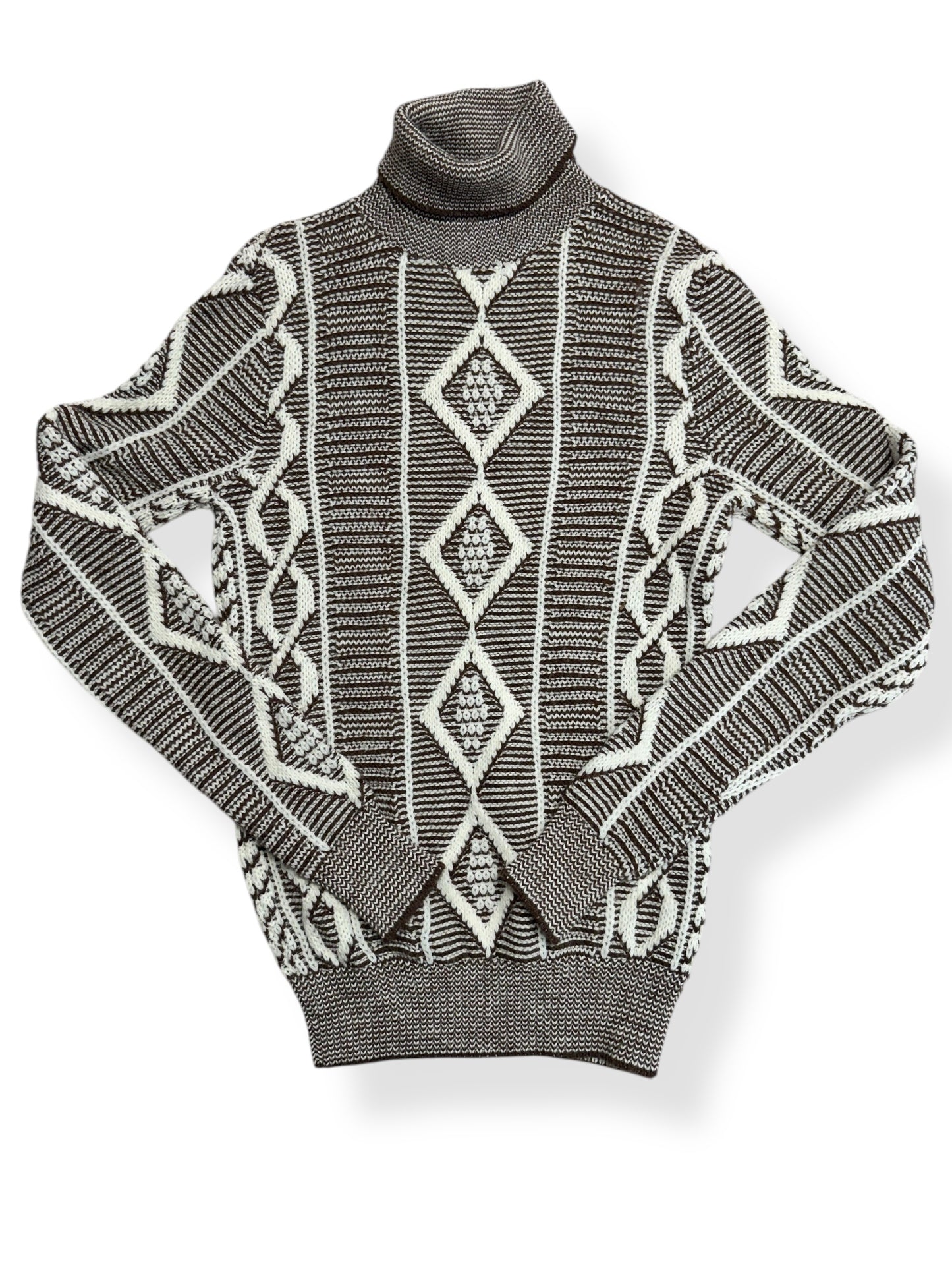 Front view of 1960s Tall-Her Turtleneck Sweater M