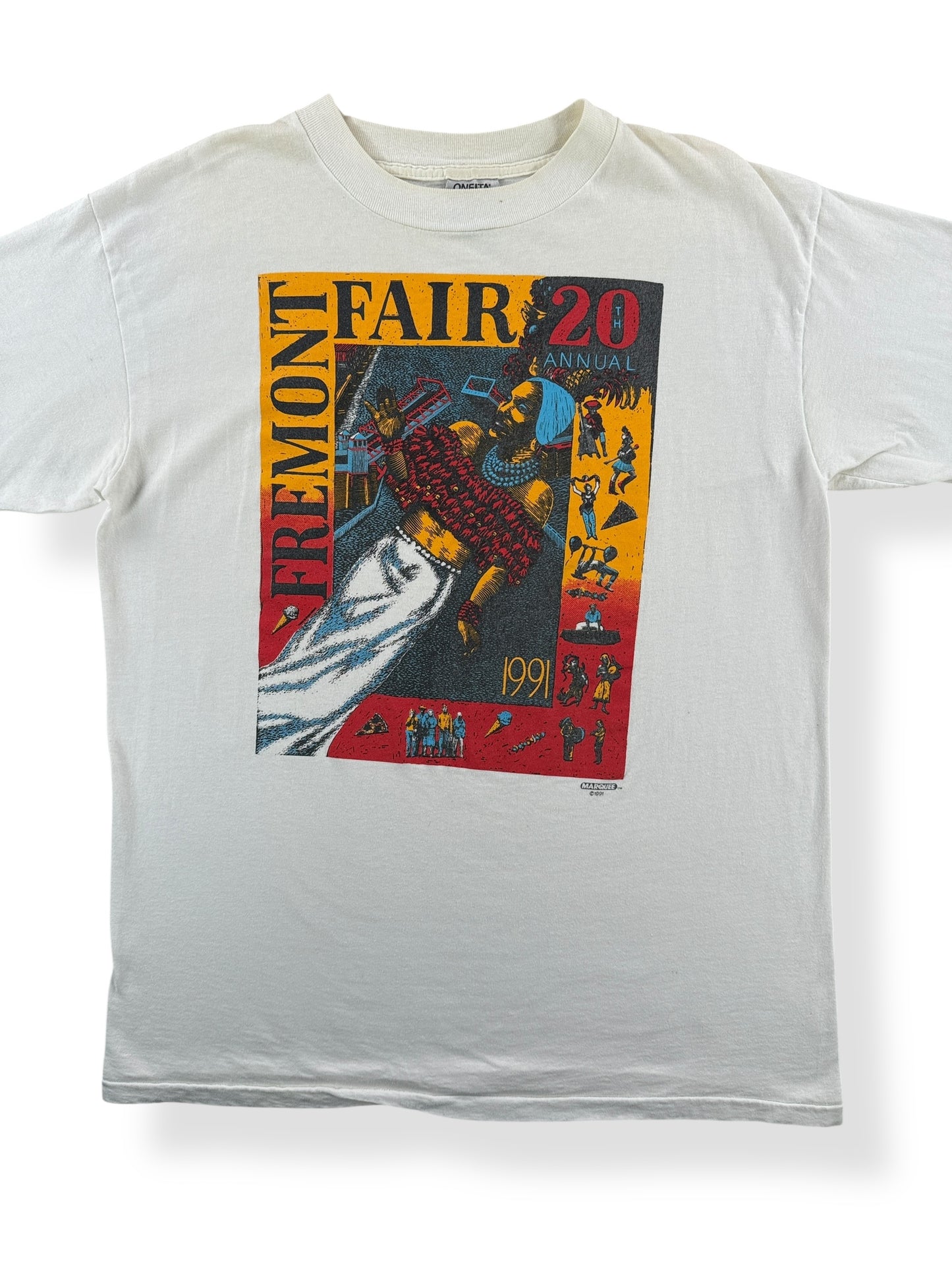 Front of Close Up of Vintage 1991 Fremont Fair Tee SZ L