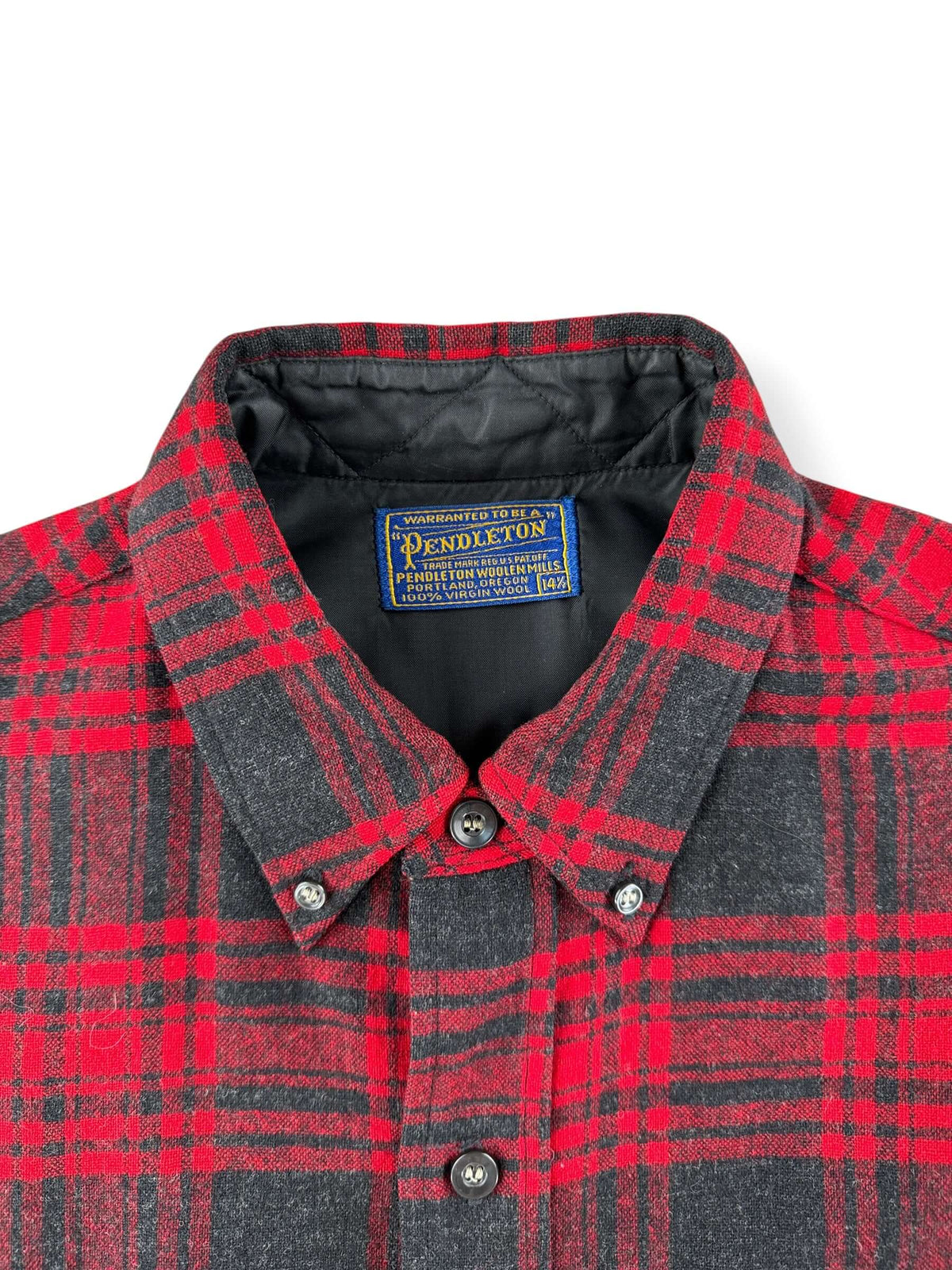 Collar on Vintage 1970s Pendleton Wool Button Down Shirt SZ M