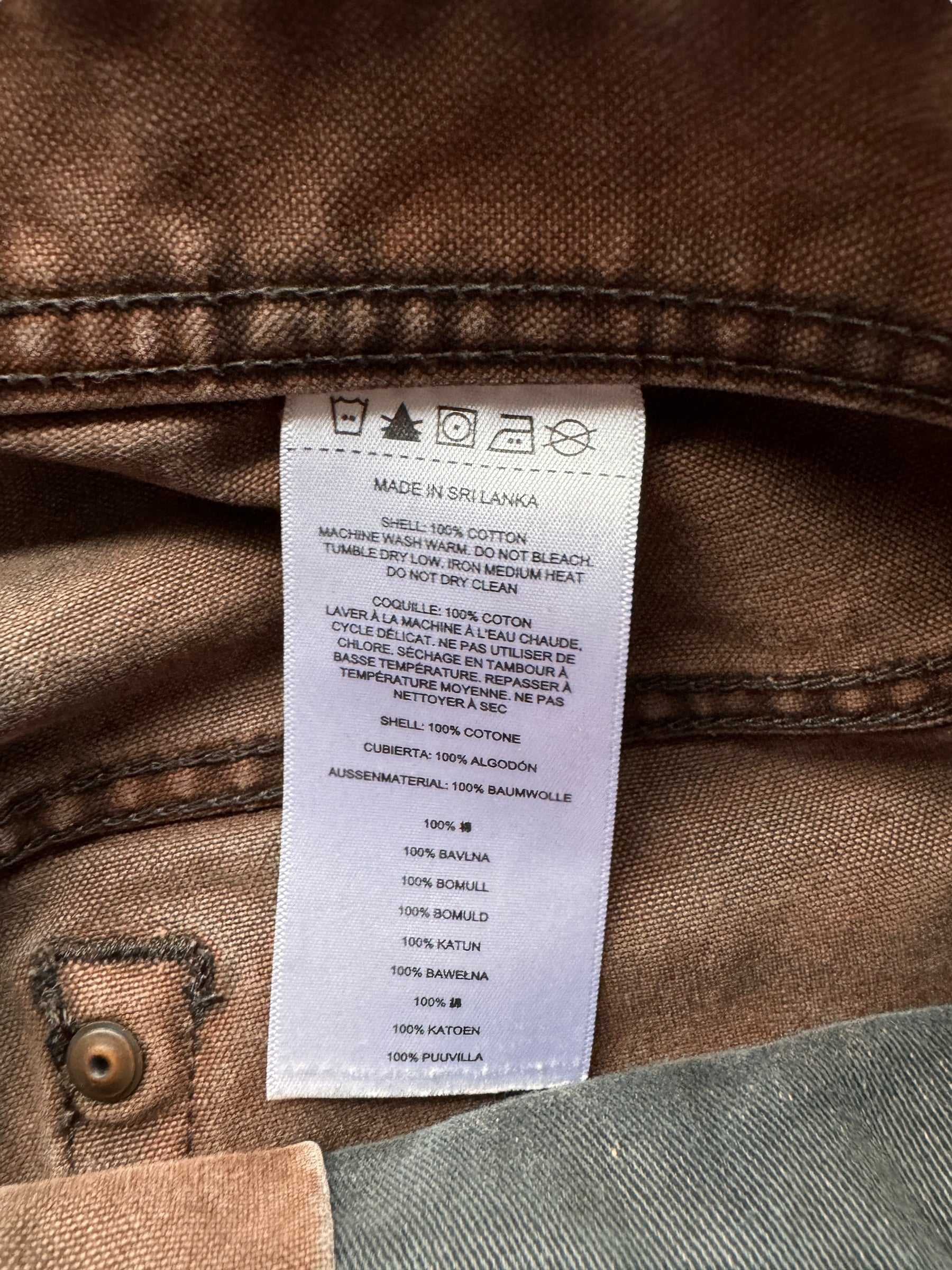 Tag on Vintage Filson Brown Bleach Stained Double Knee Trousers W30