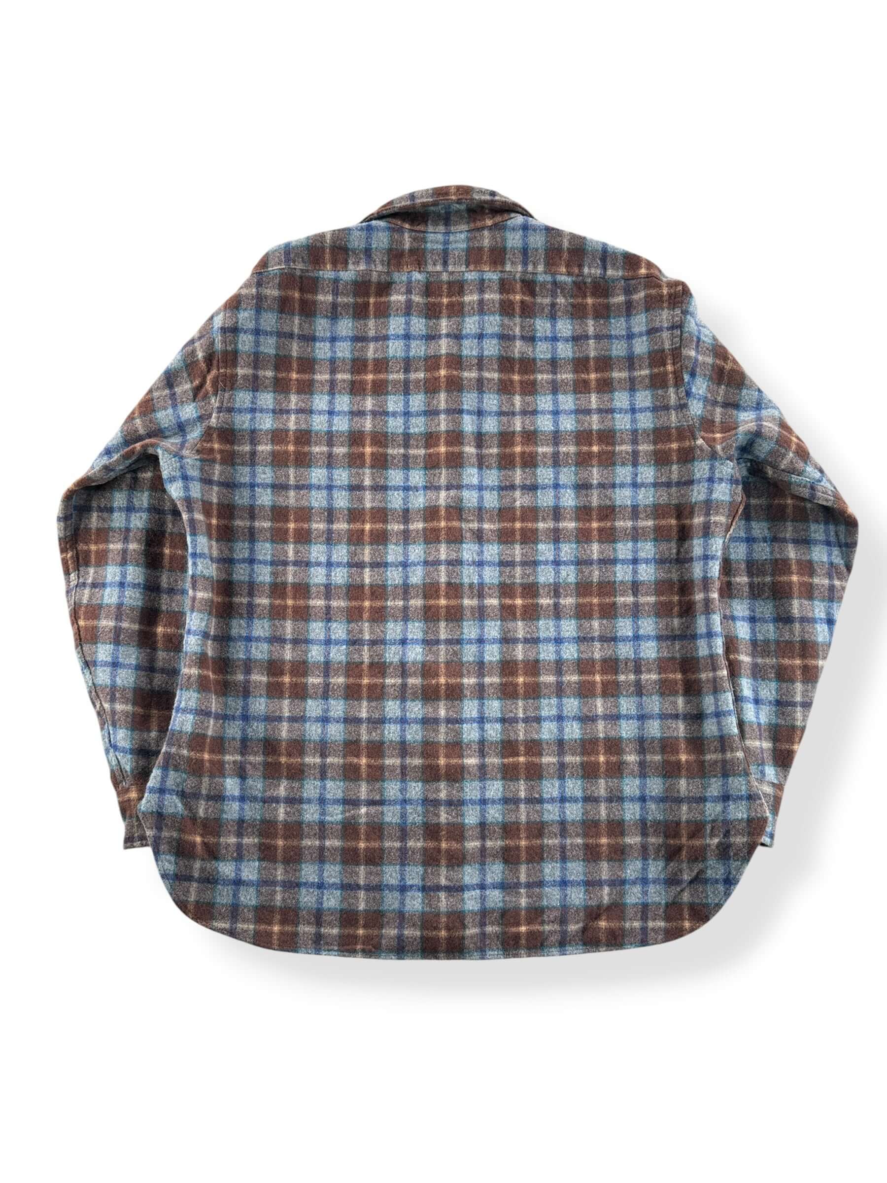 Back of Vintage Brown & Blue Pendleton Flannel SZ XL (Fits L)