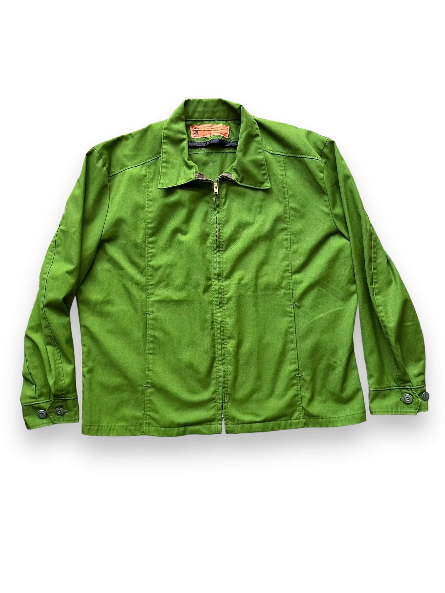 Front View of Vintage Red Kap Chartreuse Work Jacket SZ L