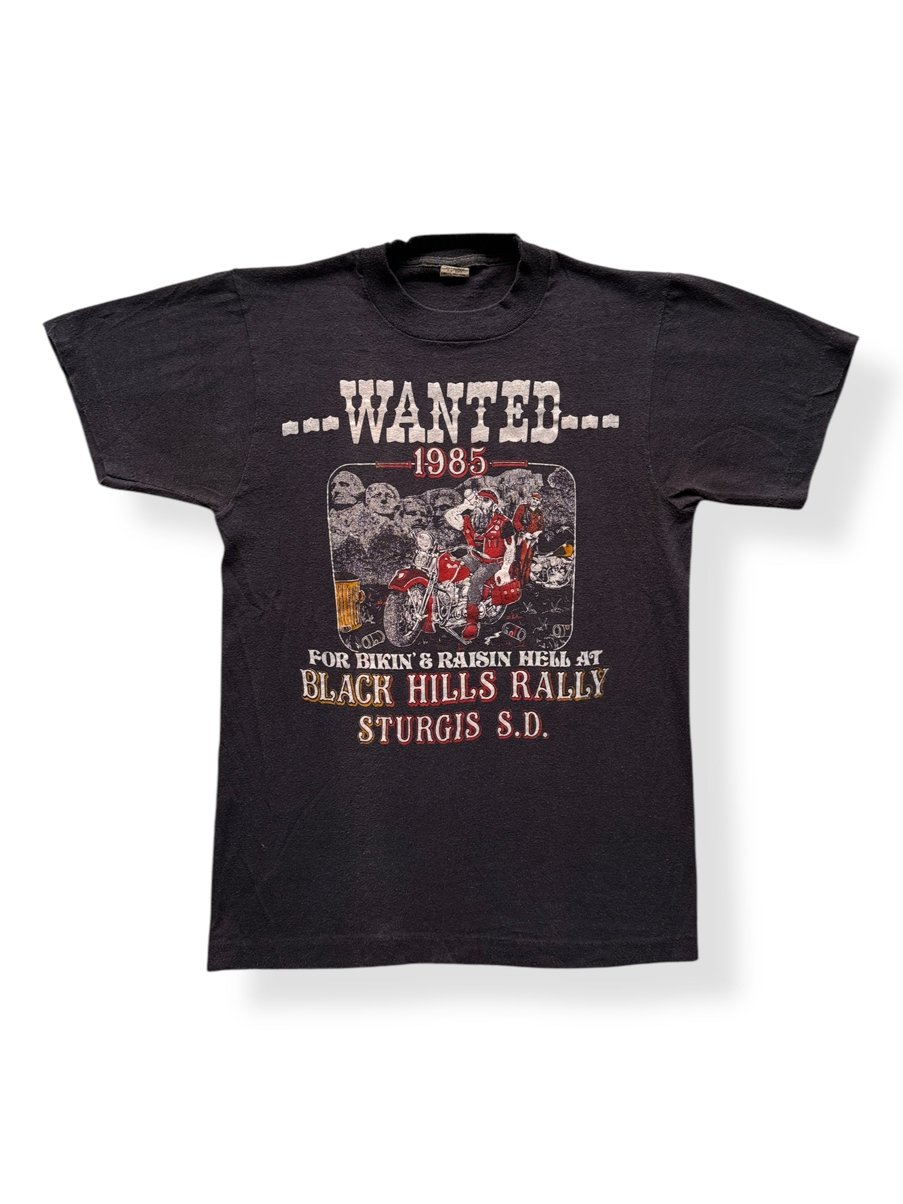 Front of Vintage 1985 Wanted Sturgis Tee SZ XS