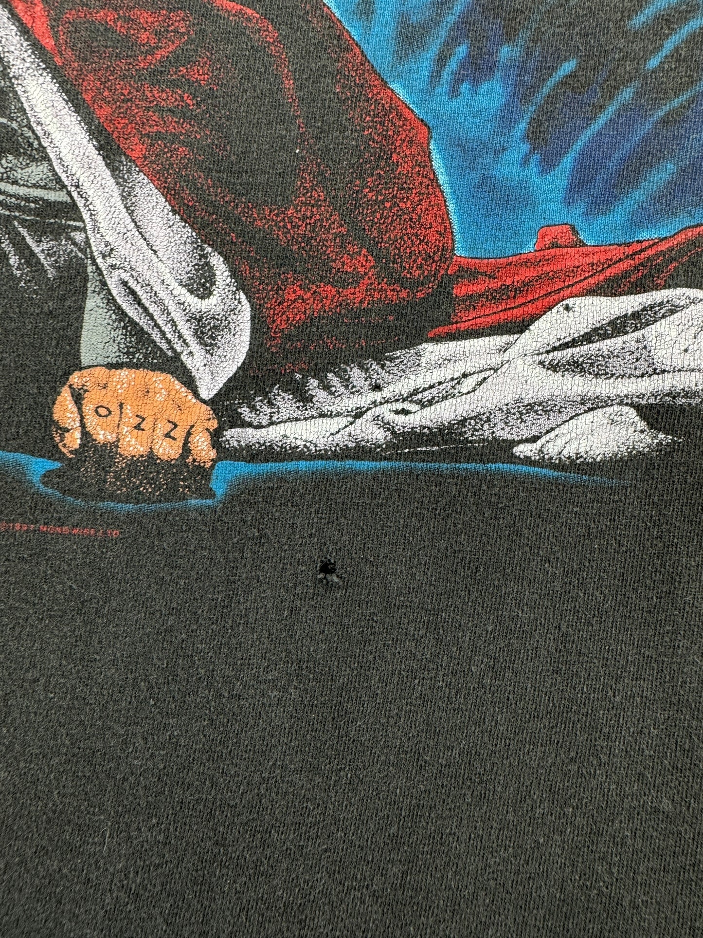 Hole on Vintage Ozzy Blizzard of Ozz Tee SZ XL