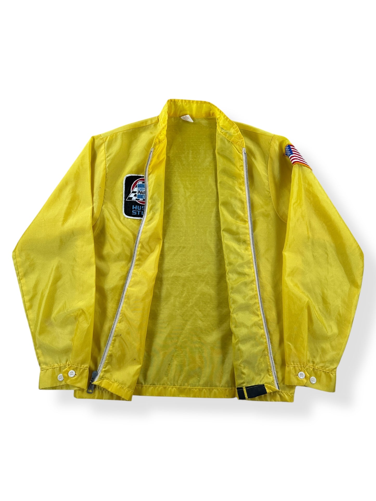 Inside of Vintage Chrysler Yellow Racing Jacket SZ S