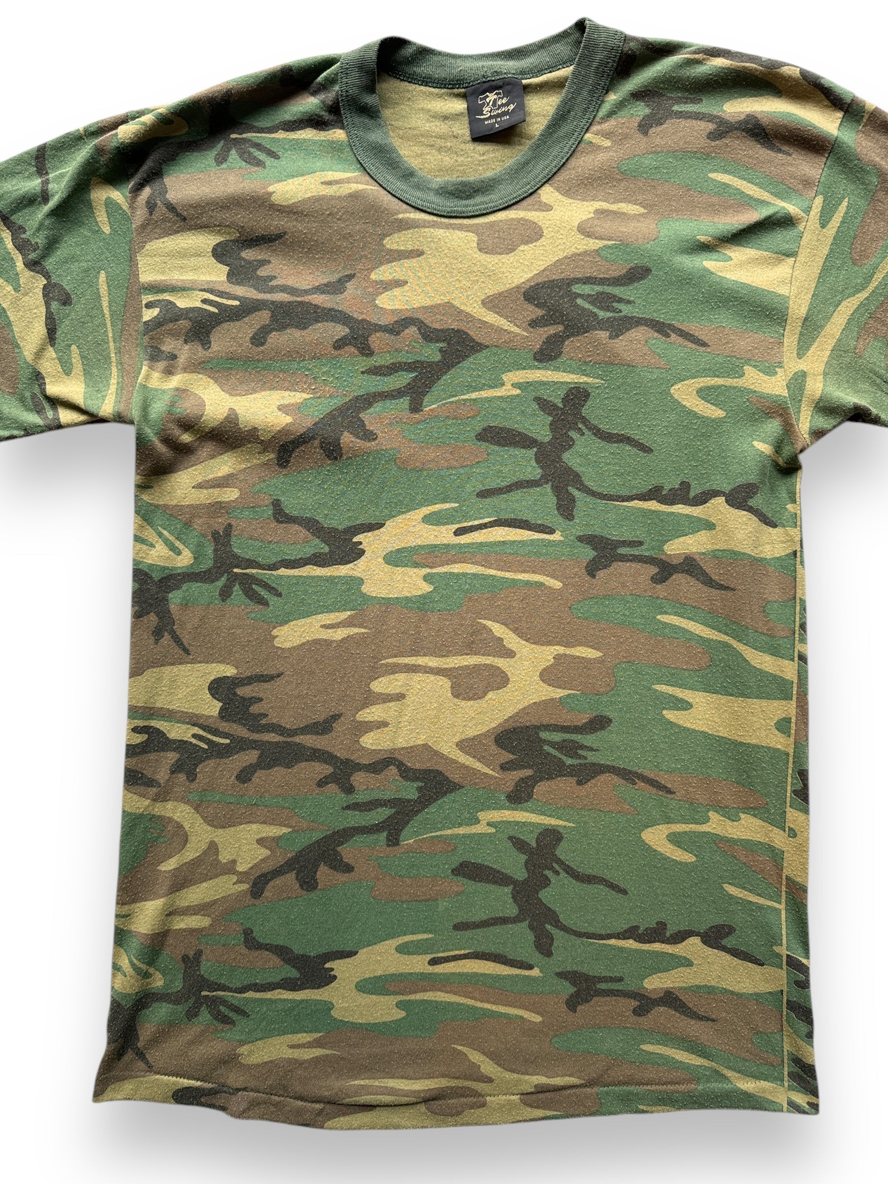 front close up of Vintage Tee Swing Camo Tee SZ L