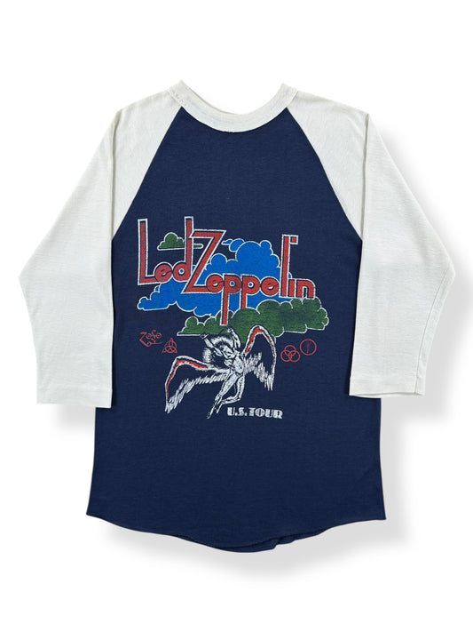 Front of Vintage Led Zeppelin Two Sided Tour Raglan Tee SZ S