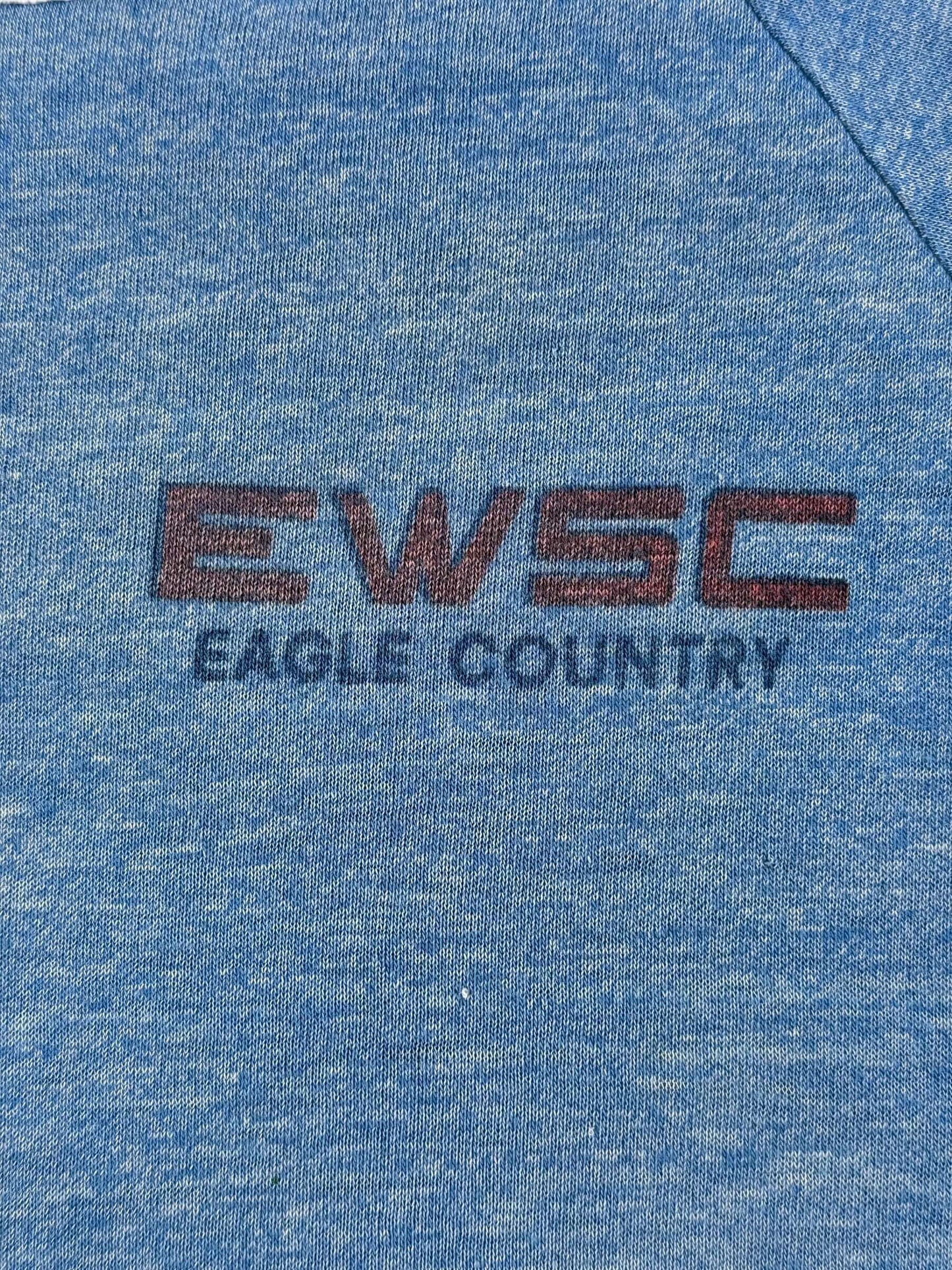 EWSC Graphic on front of Vintage Champion Blue Bar Eagle Country Tee SZ M (Fits S)
