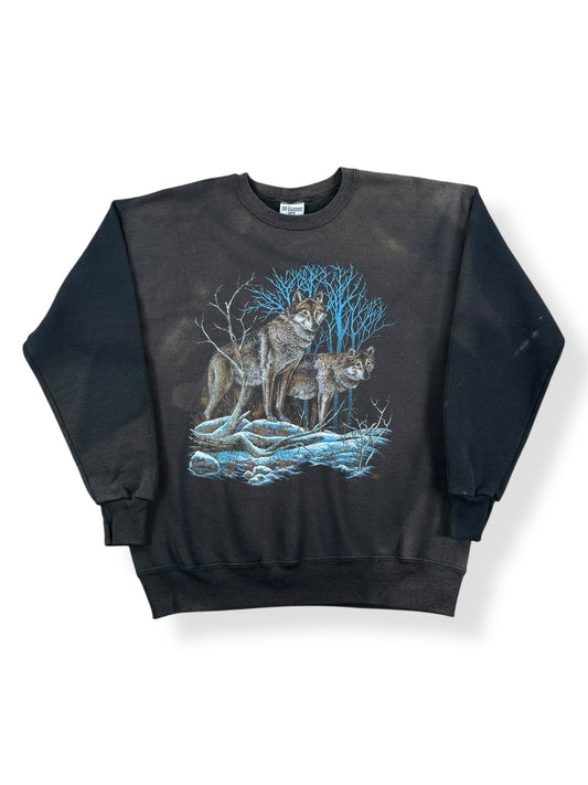 Front of Vintage Faded Wolf Crewneck SZ L