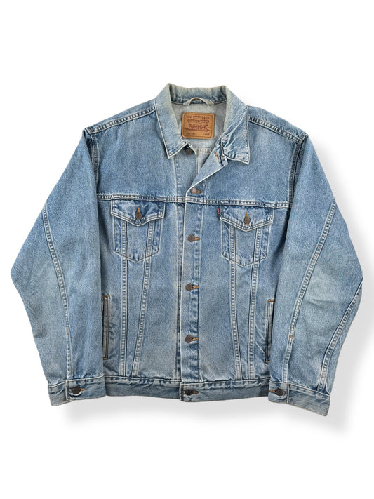 Front of Vintage 90s Levi's Denim Trucker Jacket SZ XL