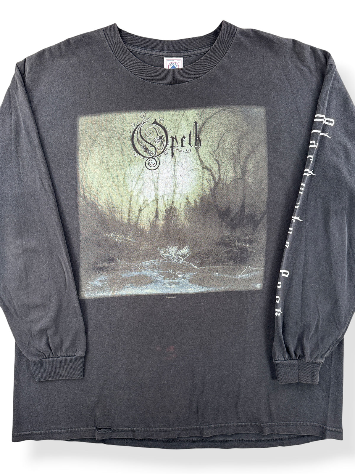 Front Close Up of Vintage Opeth 2001 Backwater Park Tour Tee SZ XL