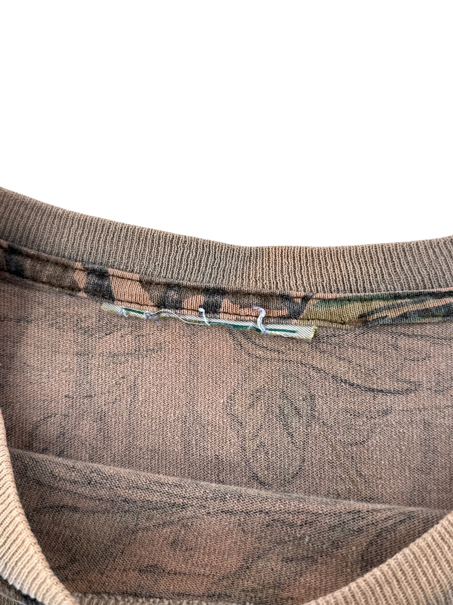Cut tag on inside of Vintage 90s Camo Tee SZ XXL