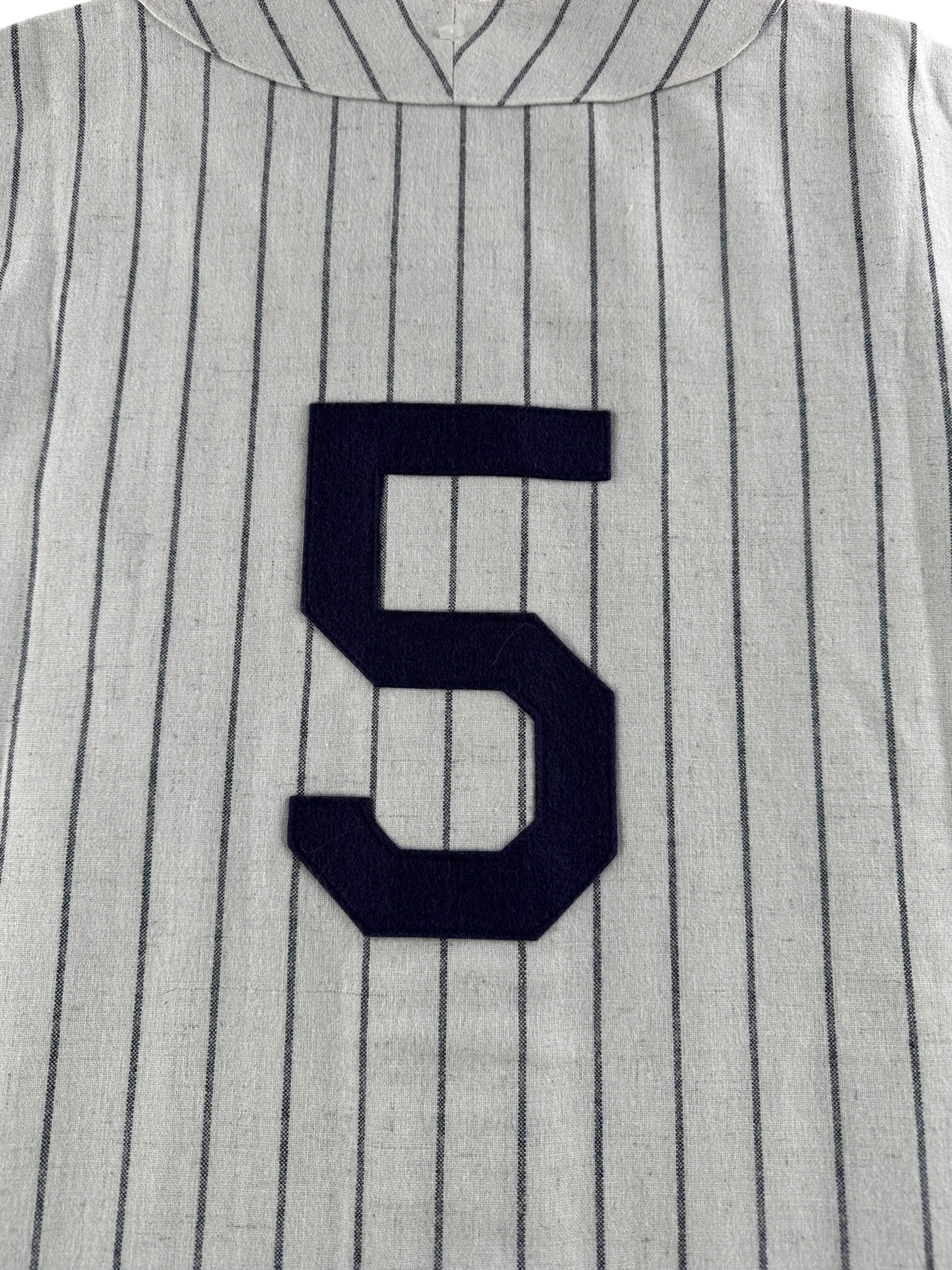 Close up of back on Deadstock EFF New York Baseball Jersey
