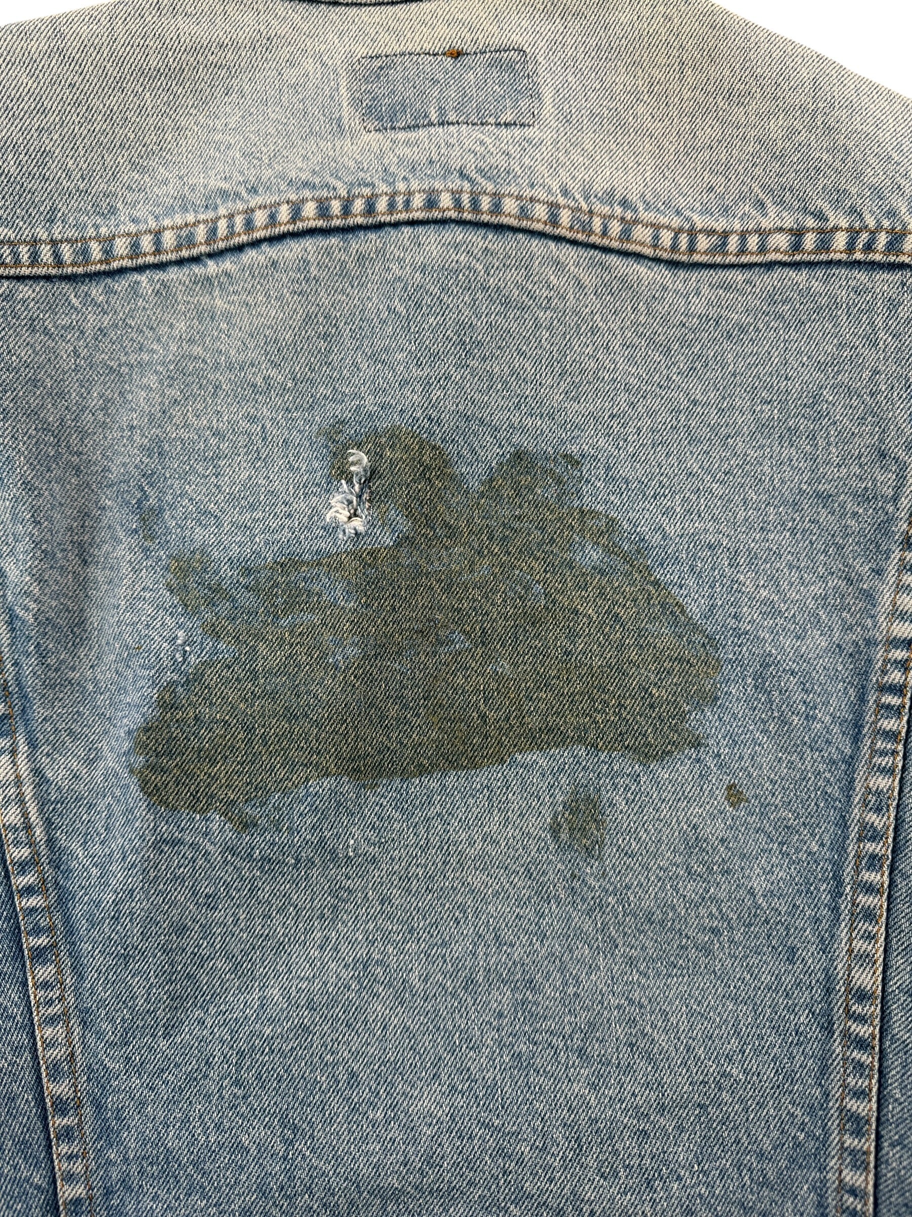 Back Graphic of Vintage 90s MIUSA Levi's Trucker Jacket SZ 42