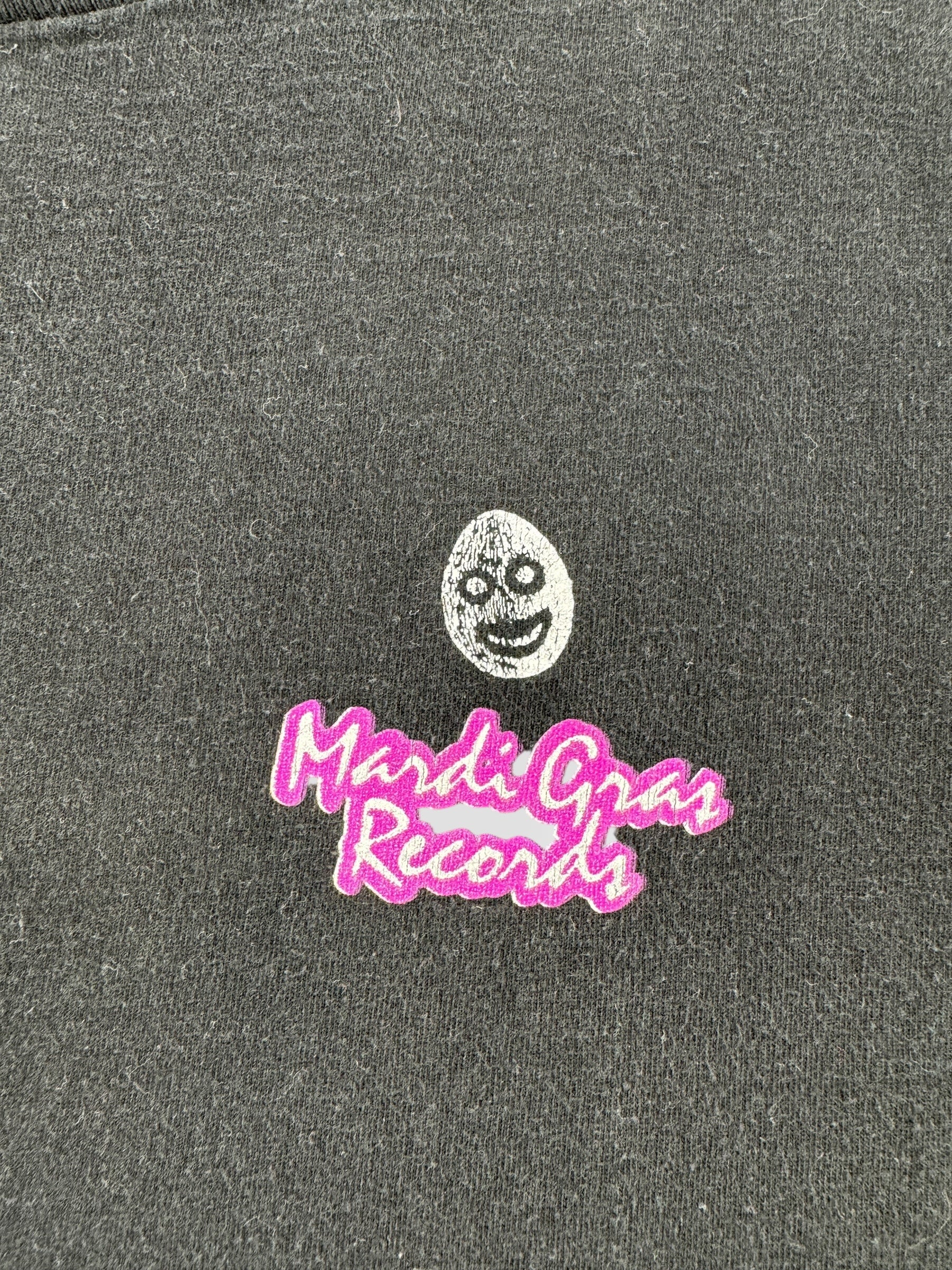 Graphic on Vintage Mardi Gras Records Tee SZ XL