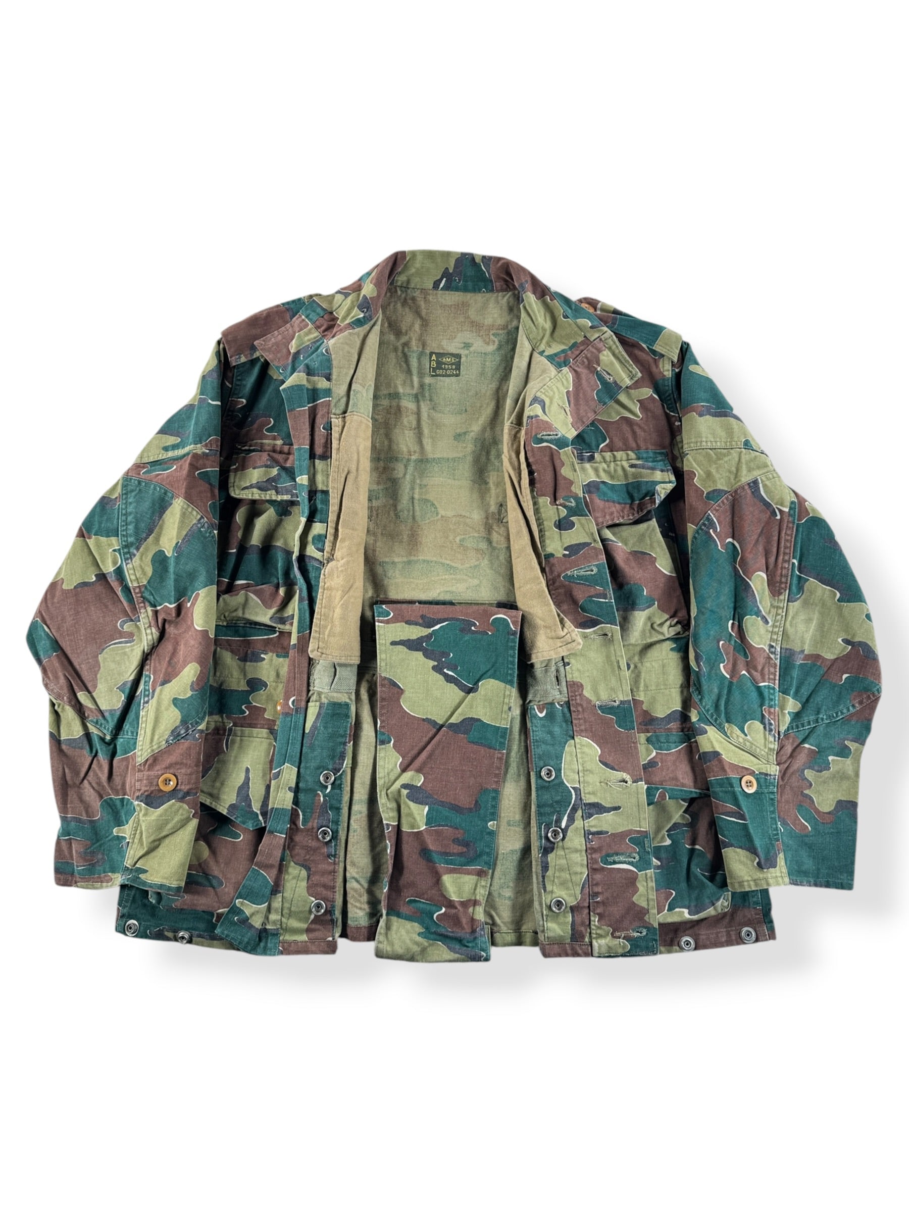 Inside of Vintage Belgian Jigsaw Pattern Jacket SZ XL