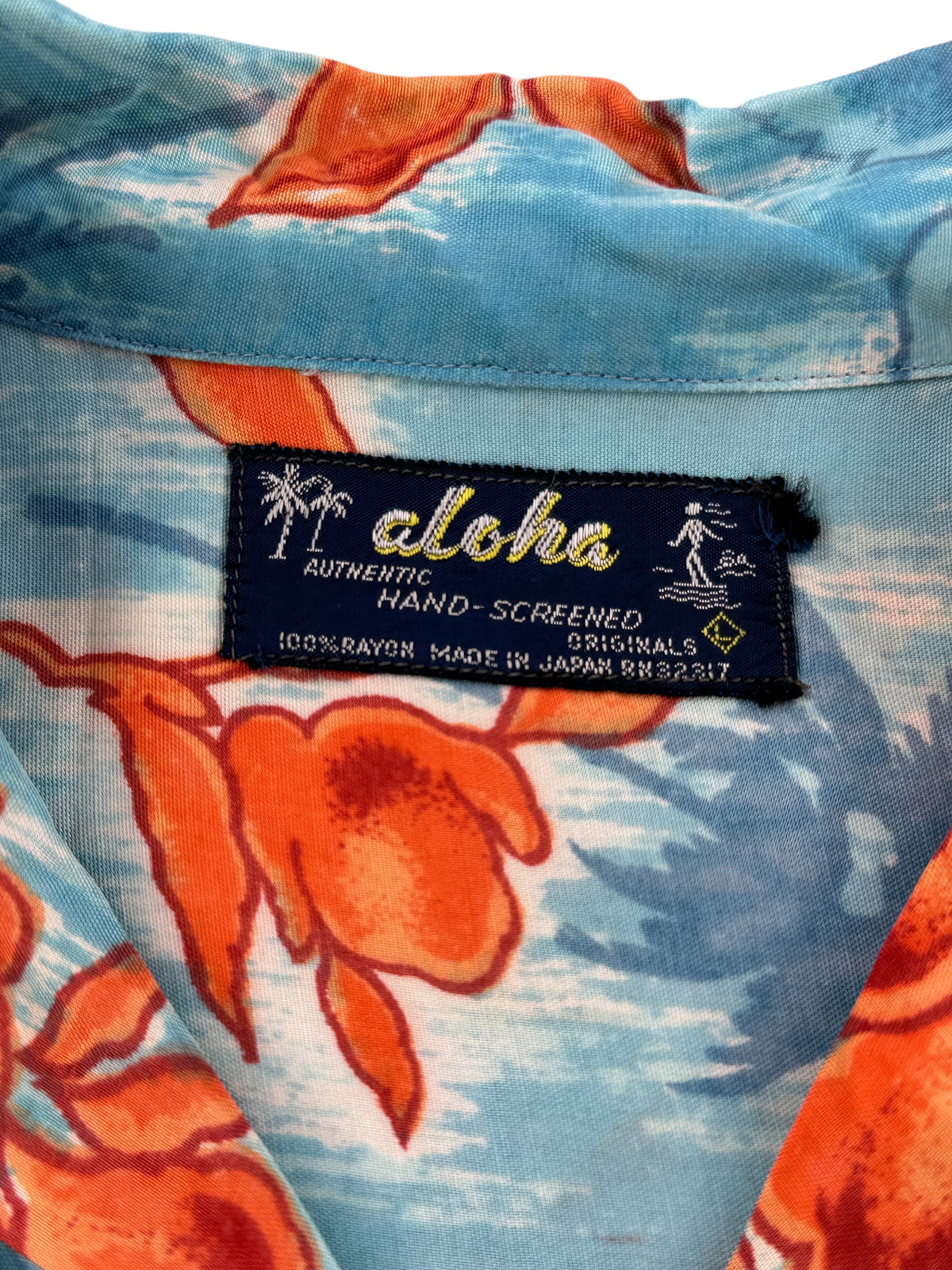 Tag on Vintage Aloha Brand Aloha Shirt SZ L