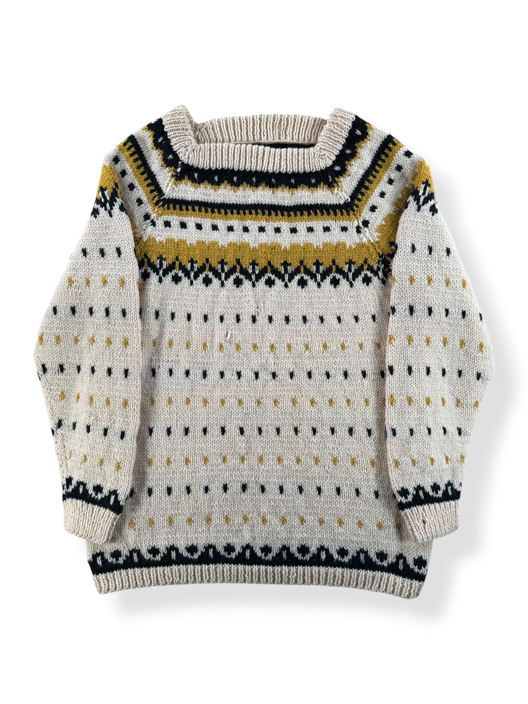Front of Vintage 70s Handknit Ski Sweater SZ M