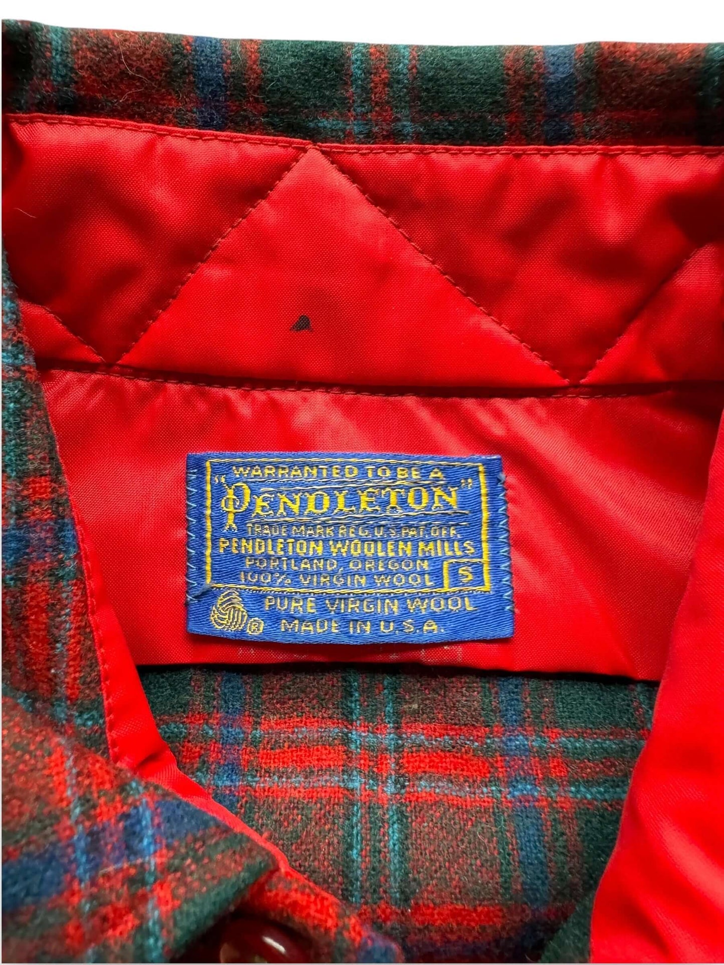 tag on Vintage Pendleton Tartan Plaid Flannel SZ S